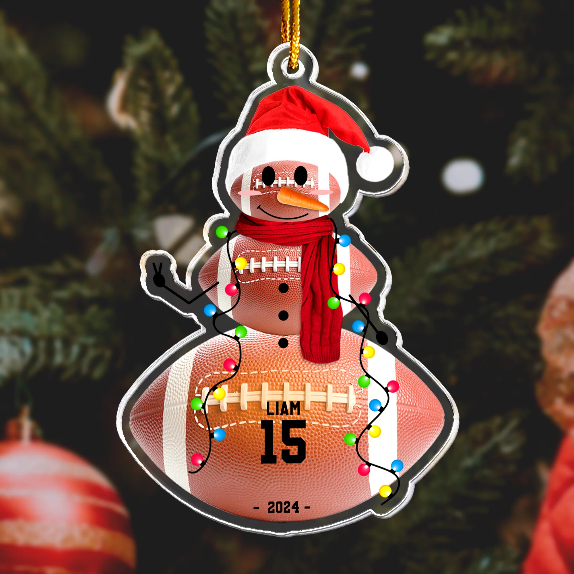 Baseball Snowman - Gifts For Players, Team, Boys - Personalized Acrylic Ornament - Image 8