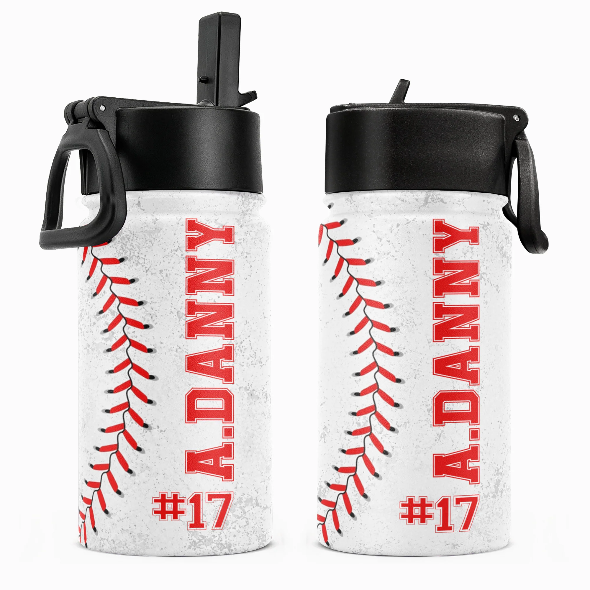 Baseball Water Bottle With Name And Number - Personalized Water Bottle - Image 3