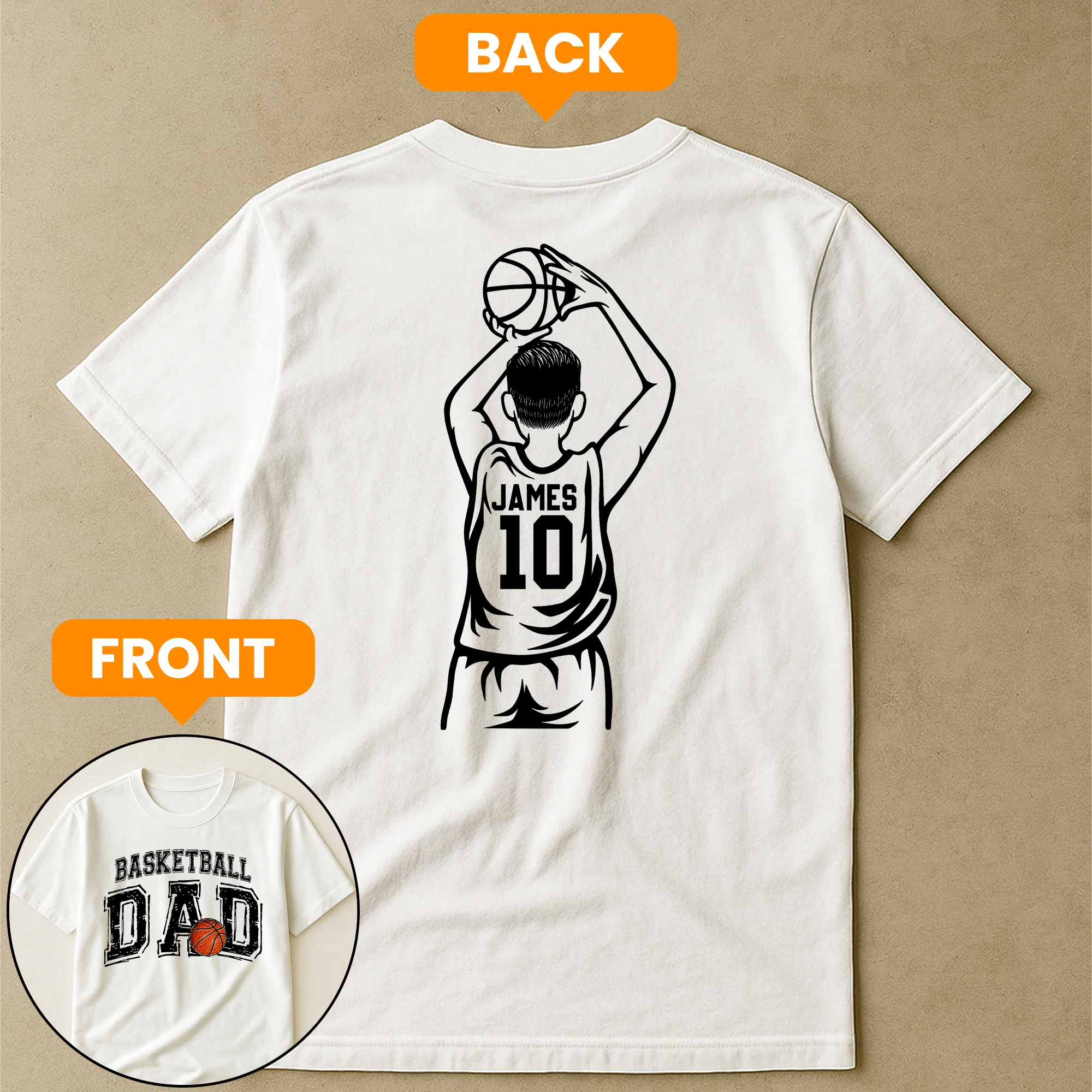 Basketball Dad, Daddy, Grandpa - Personalized Shirt - Image 3