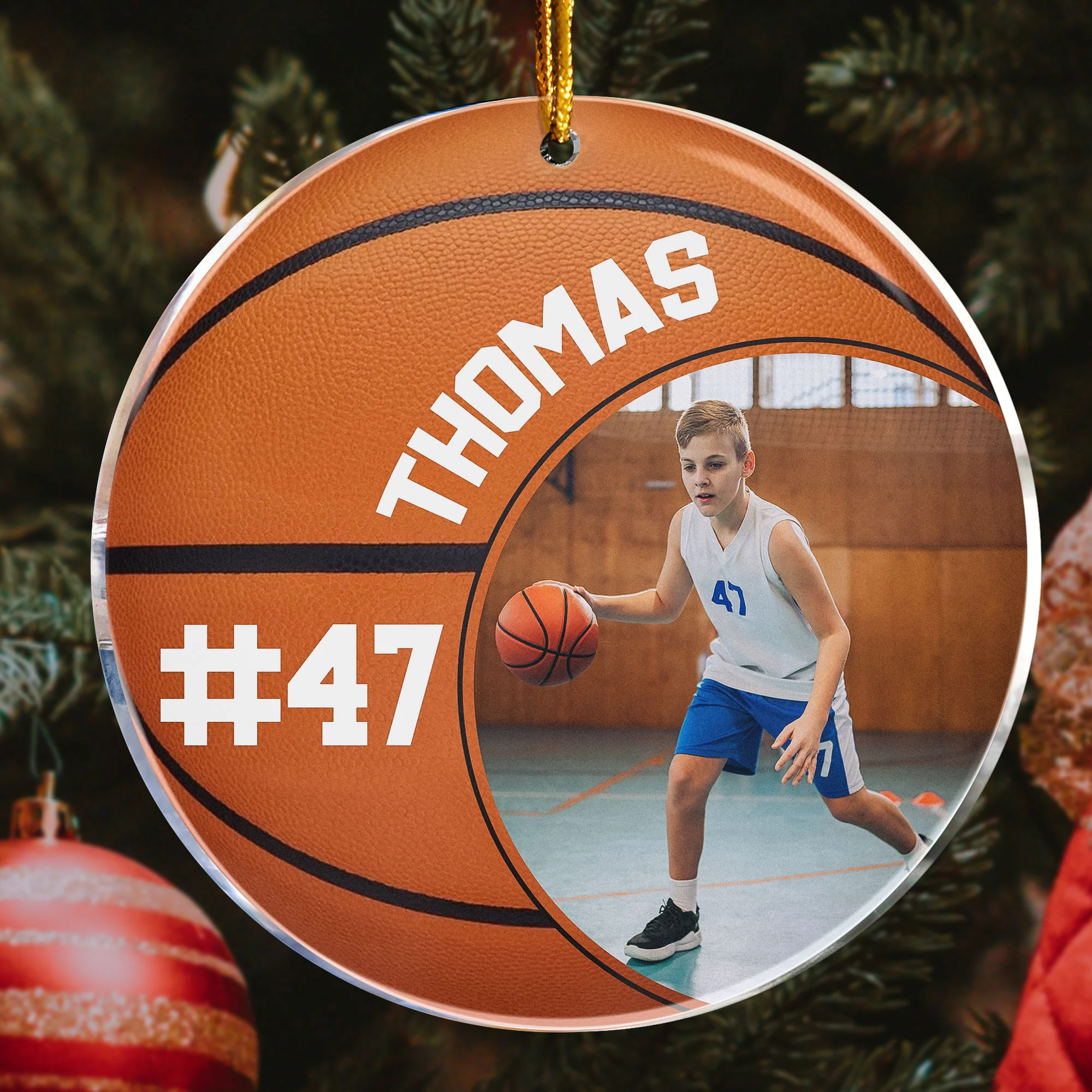 Basketball Player - Personalized Acrylic Photo Ornament - Image 4