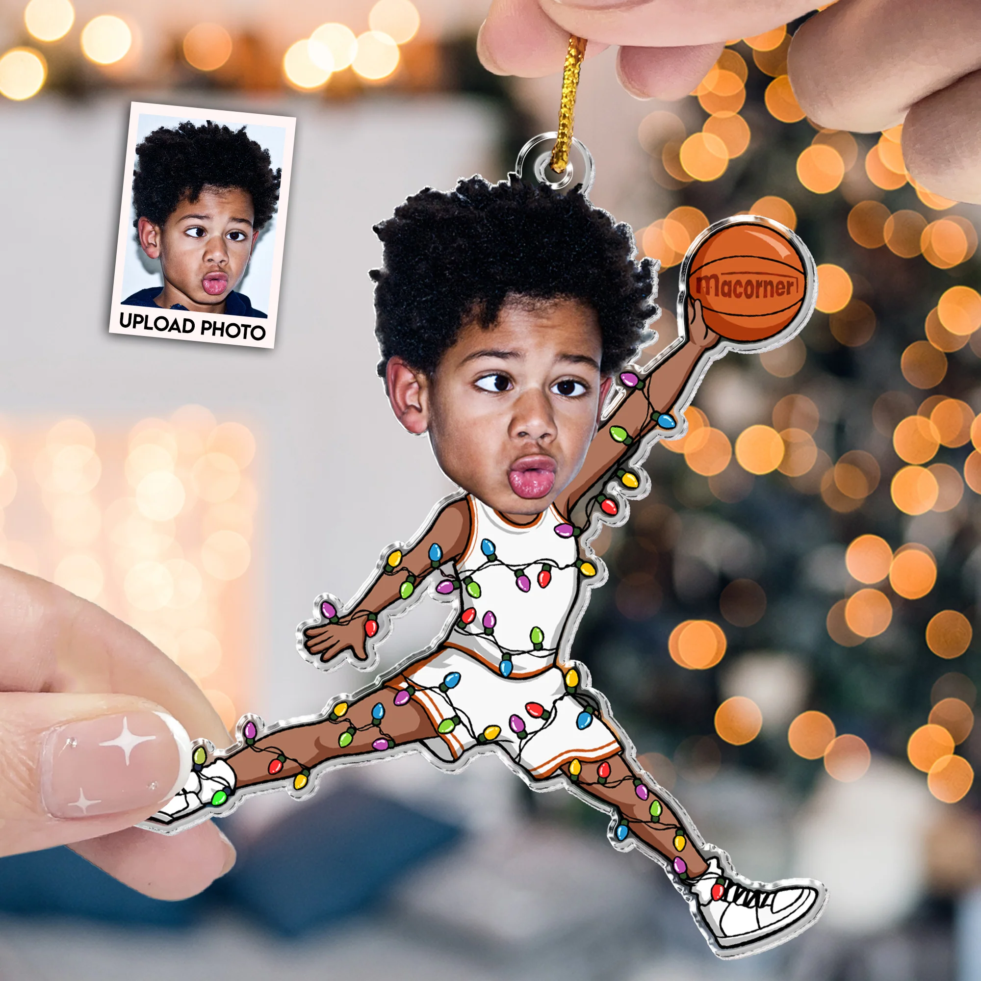 Basketball Players - Personalized Acrylic Photo Ornament - Image 2