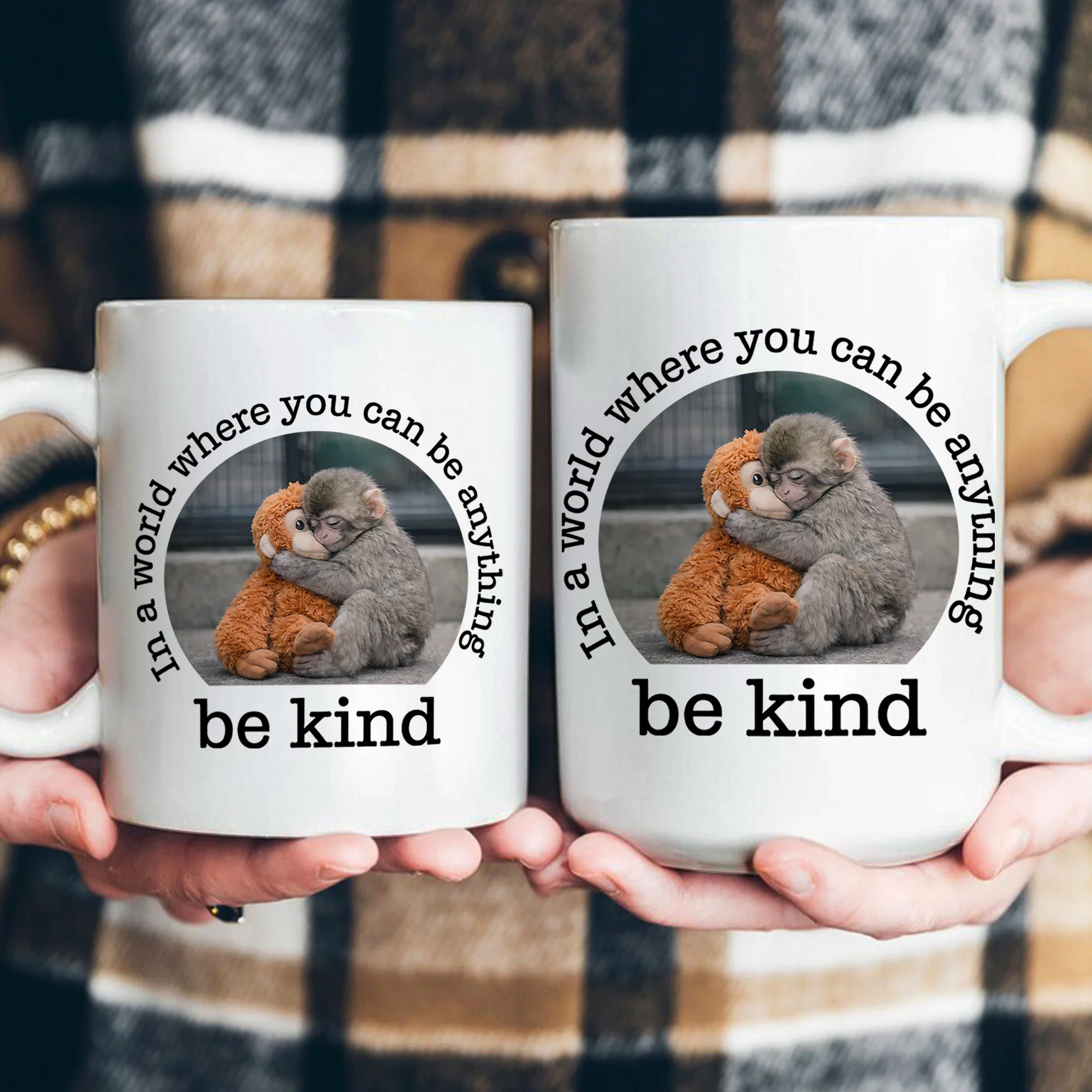 Be Kind - Baby Punch Monkey Gift For Animal Lovers - Mug - Image 5