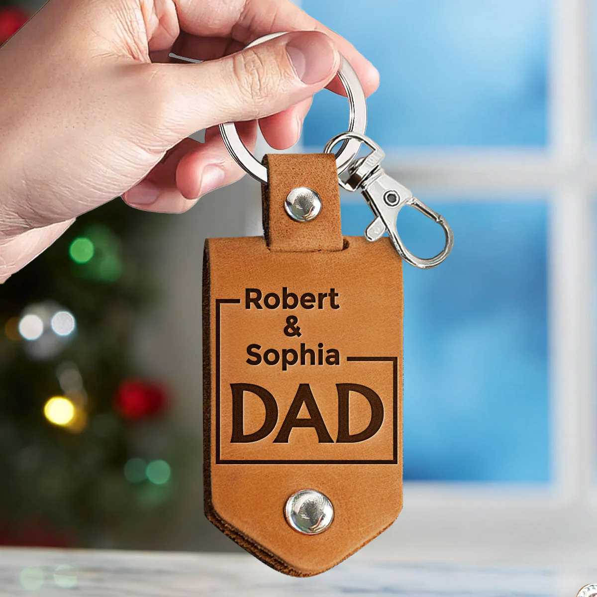 Be Safe You Mean The World To Us - Personalized Leather Photo Keychain - Image 4