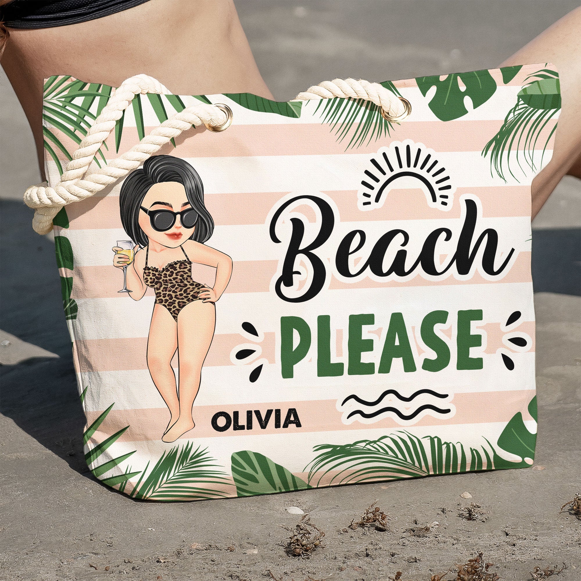 Beach Please - Personalized Beach Bag - Image 3
