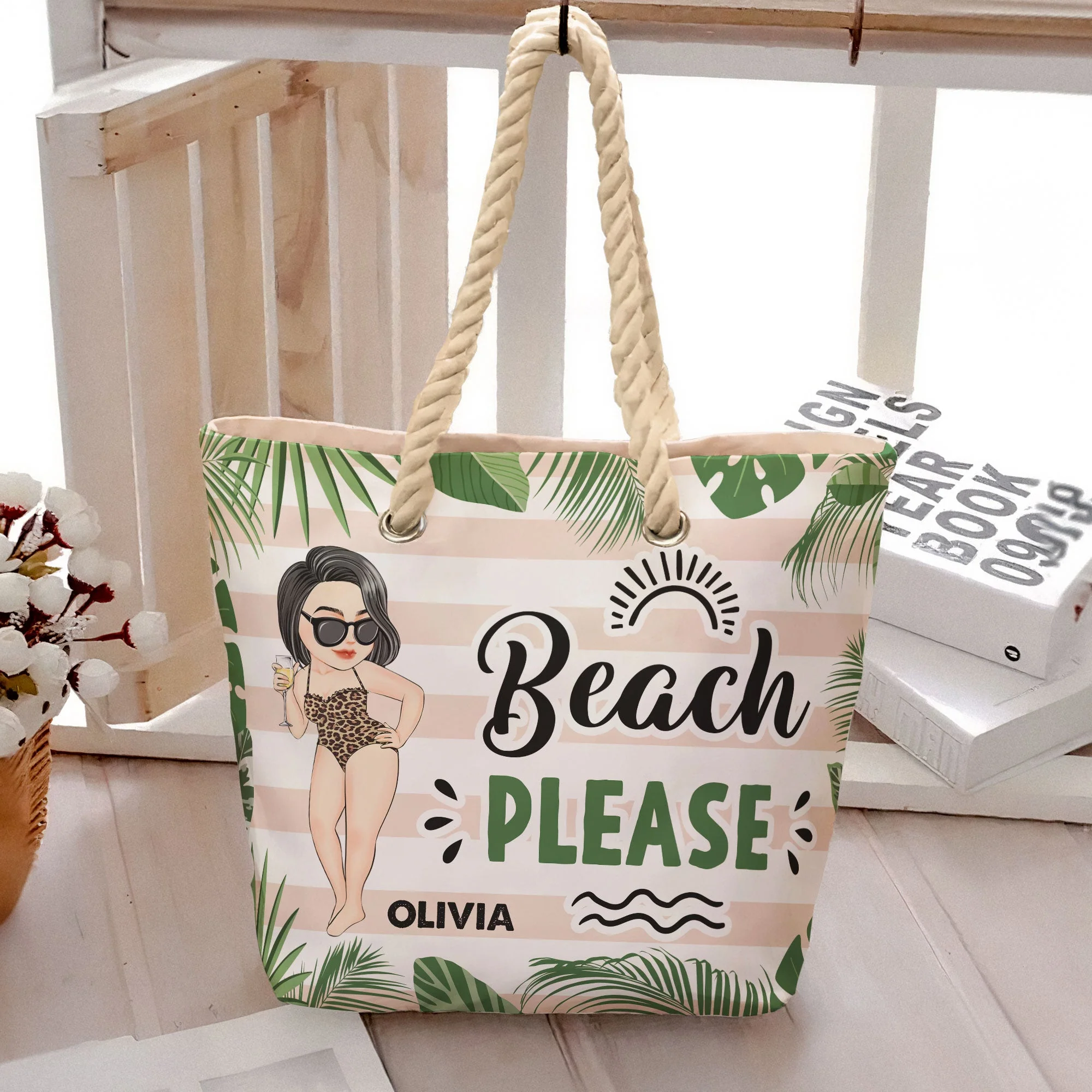 Beach Please - Personalized Beach Bag - Image 4