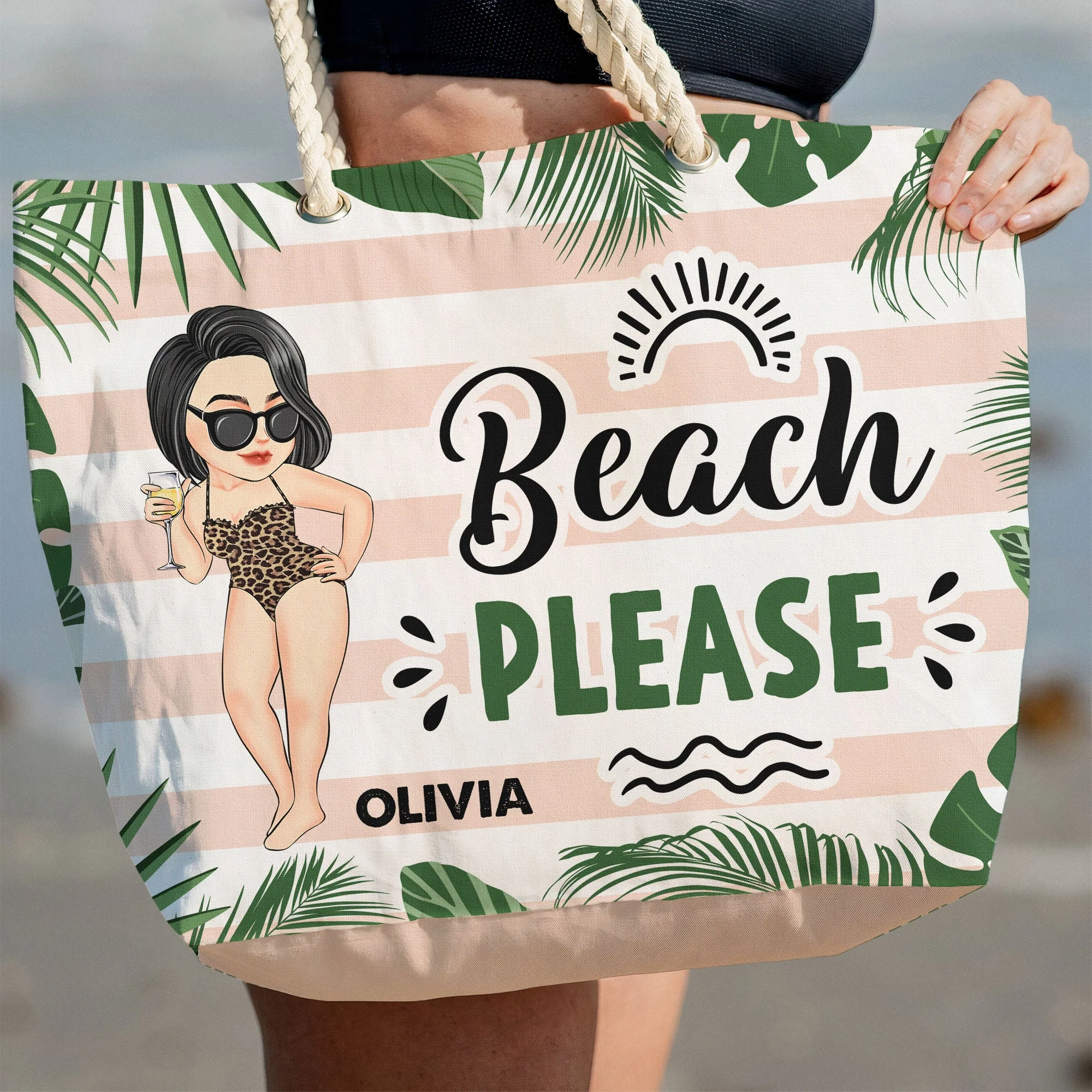 Beach Please - Personalized Beach Bag - Image 5