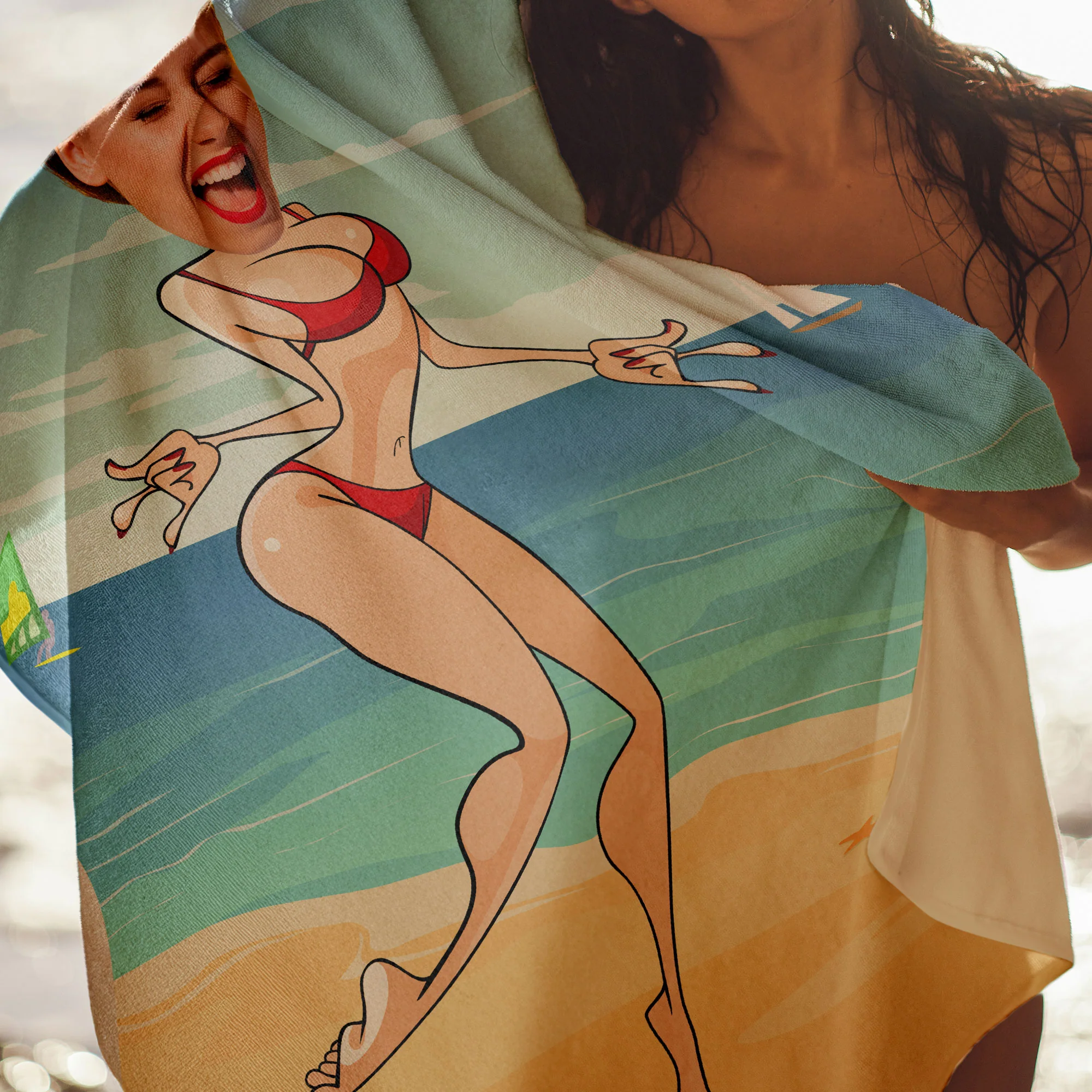 Beach Please - Personalized Photo Quick-Dry Beach Towel - Image 8