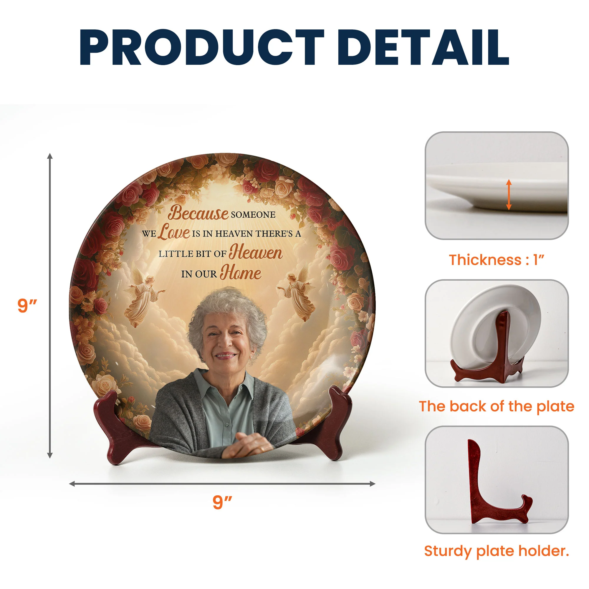 Because Someone We Love Is In Heaven - Personalized Photo Ceramic Plate - Image 6