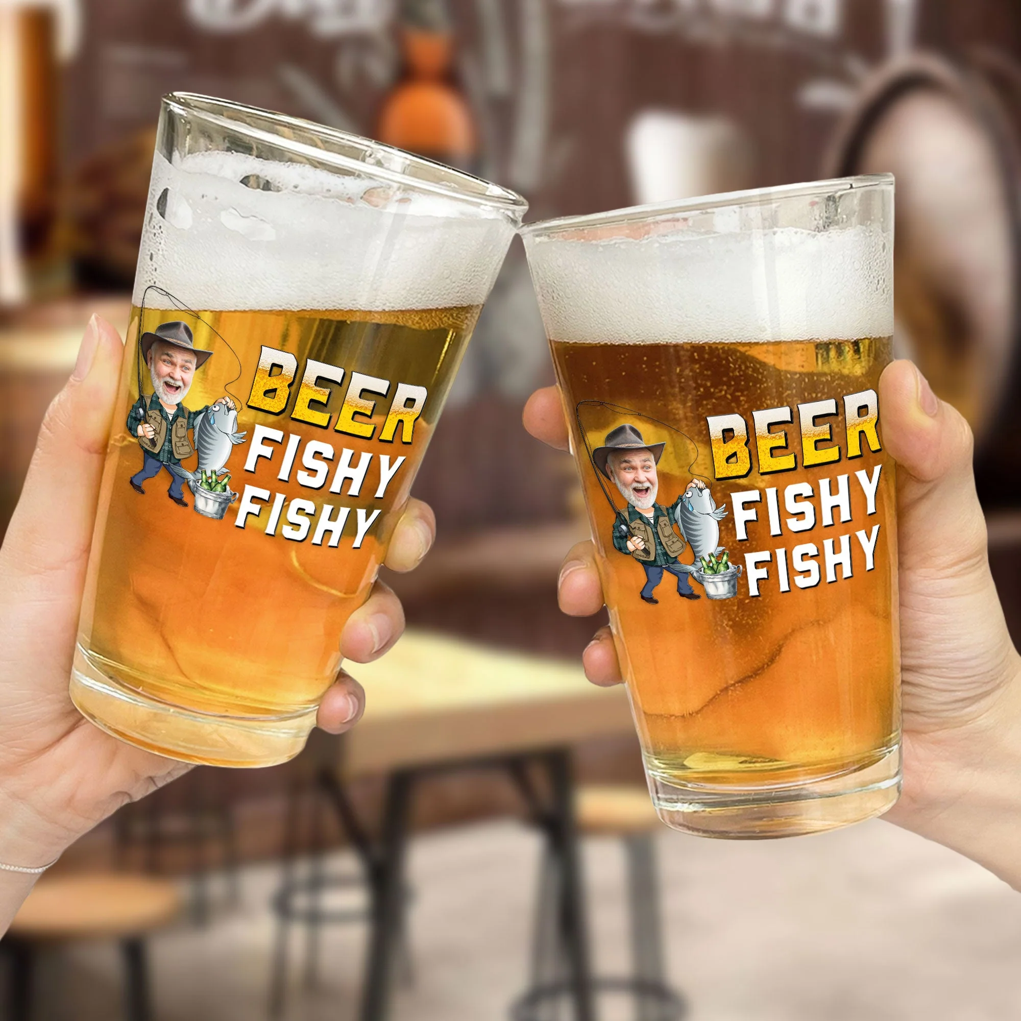 Beer Fishy Fishy - Personalized Beer Glass - Image 2