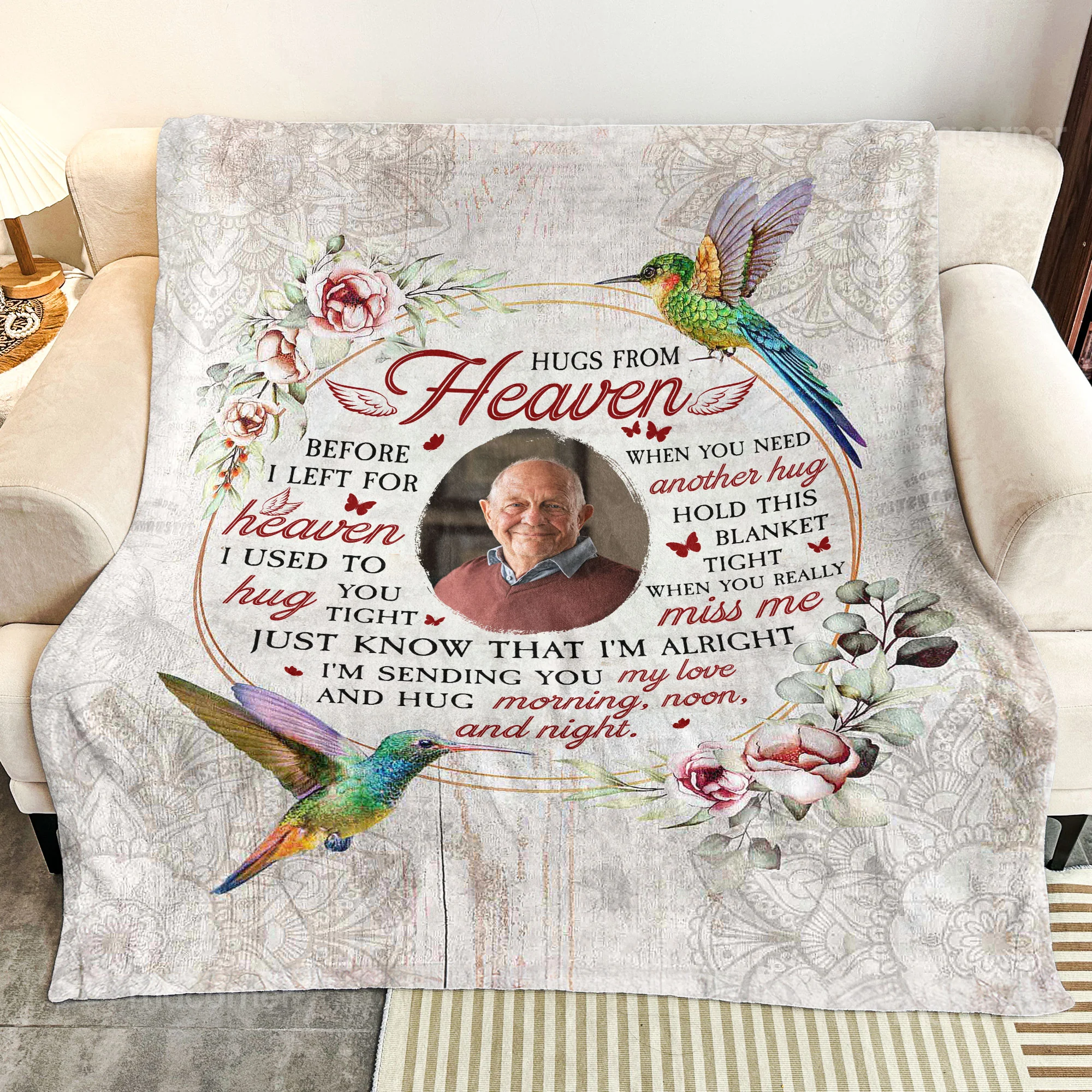 Before I Left For Heaven - Memorial Gift - Personalized Photo Blanket - Image 4