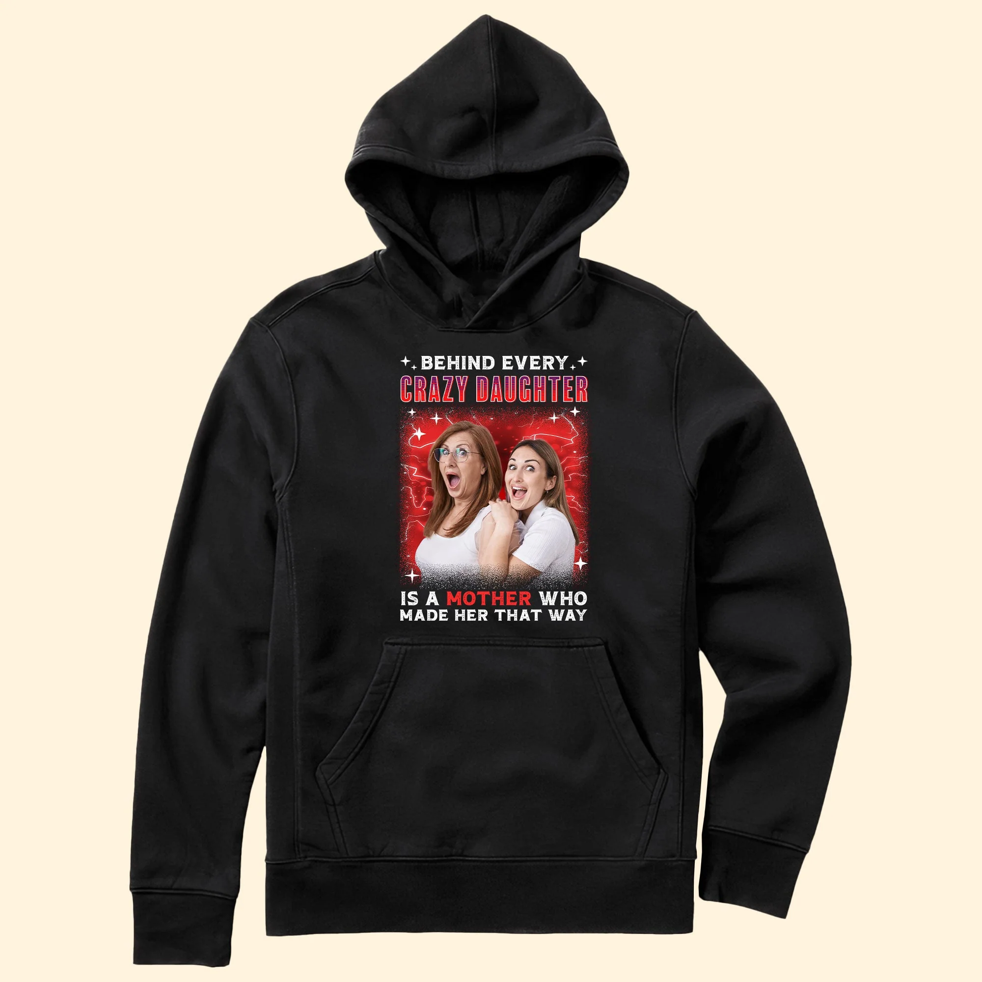 Behind Every Crazy Daughter Vintage Tee - Personalized Photo Shirt - Image 2