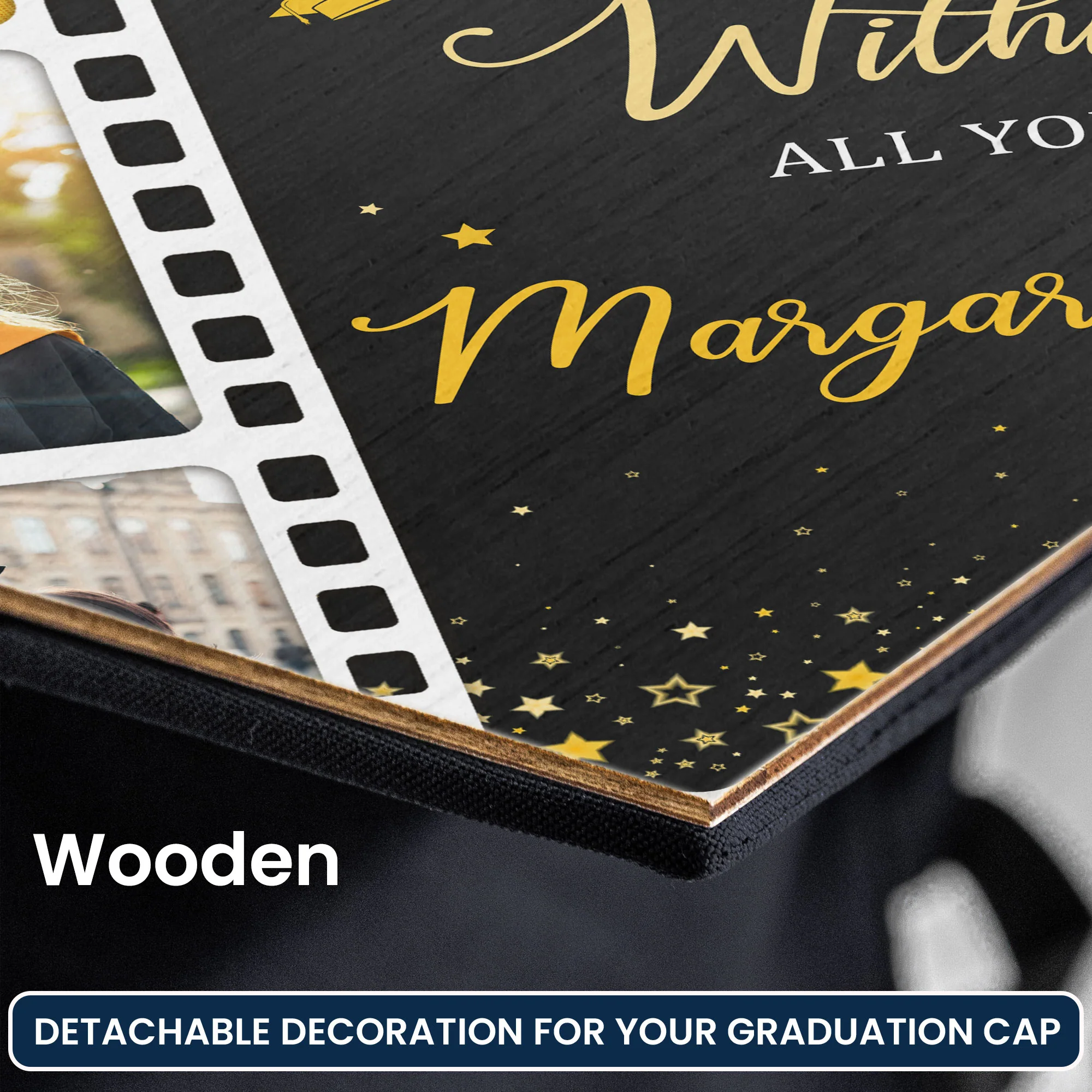 Behind You All Your Memories - Personalized Photo Graduation Cap Topper - Image 4
