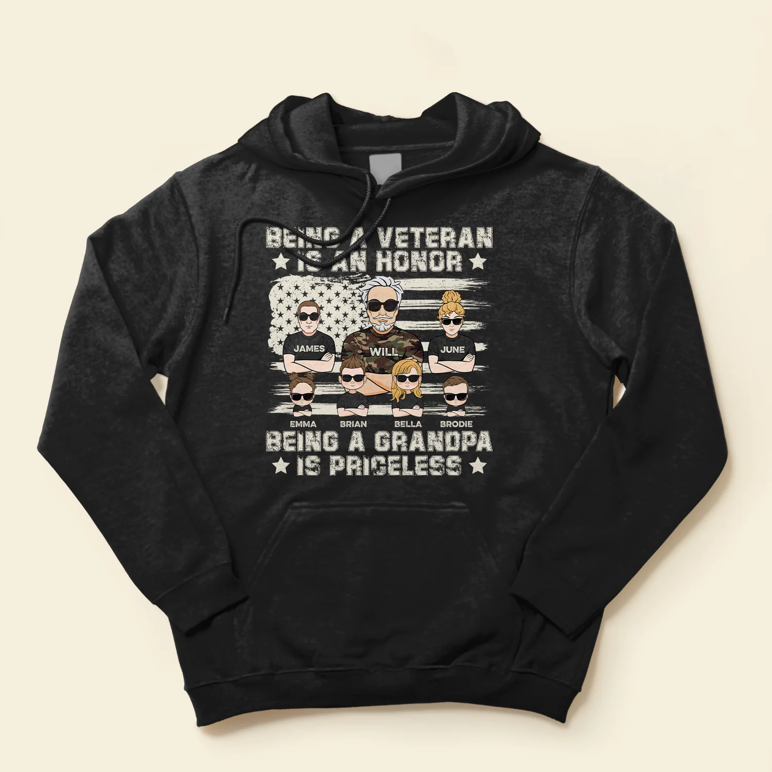 Being A Grandpa Is Priceless - Personalized Shirt - Father's Day, Birthday Gift For Veteran, Army Dad, Grandpa, Grandfather - From Son, Daughter, Granddaughters, Grandsons - Image 4