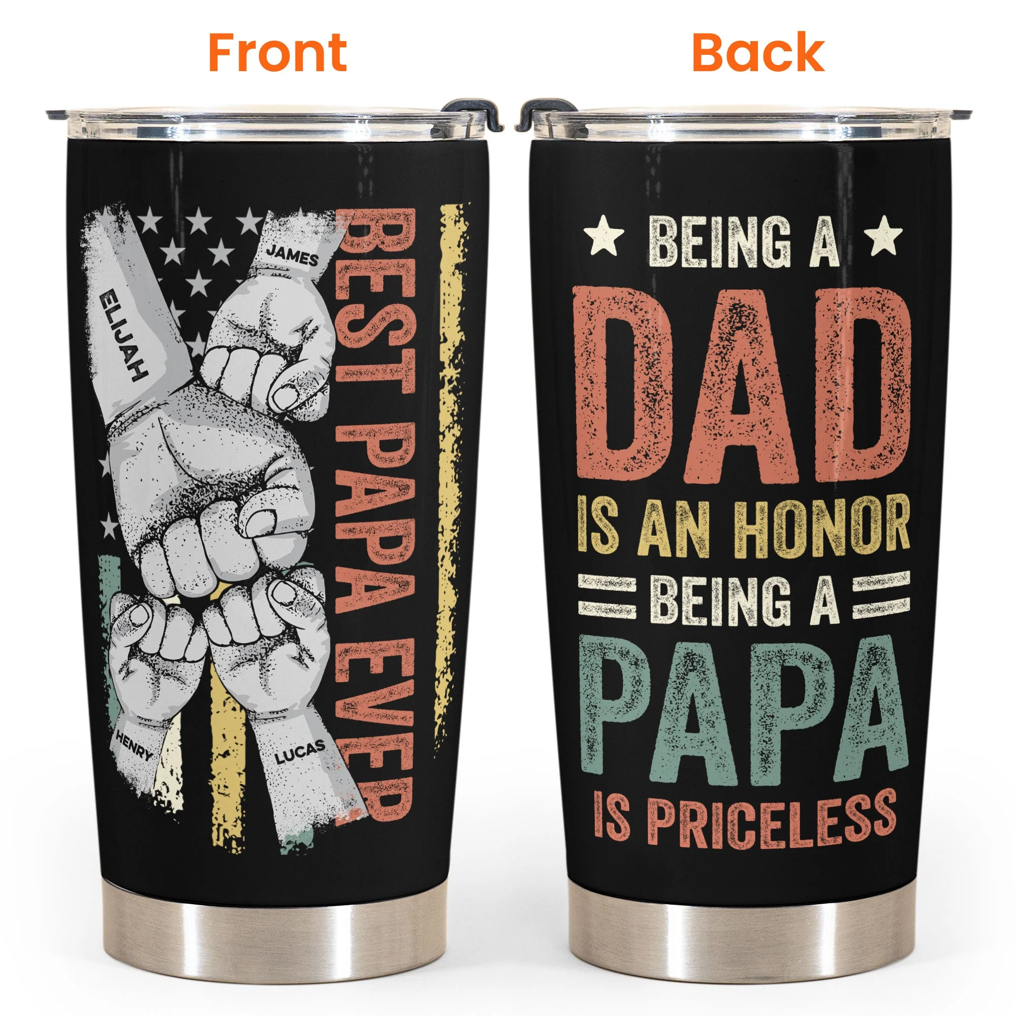 Being Papa Is Priceless - Personalized Tumbler Cup - Image 4
