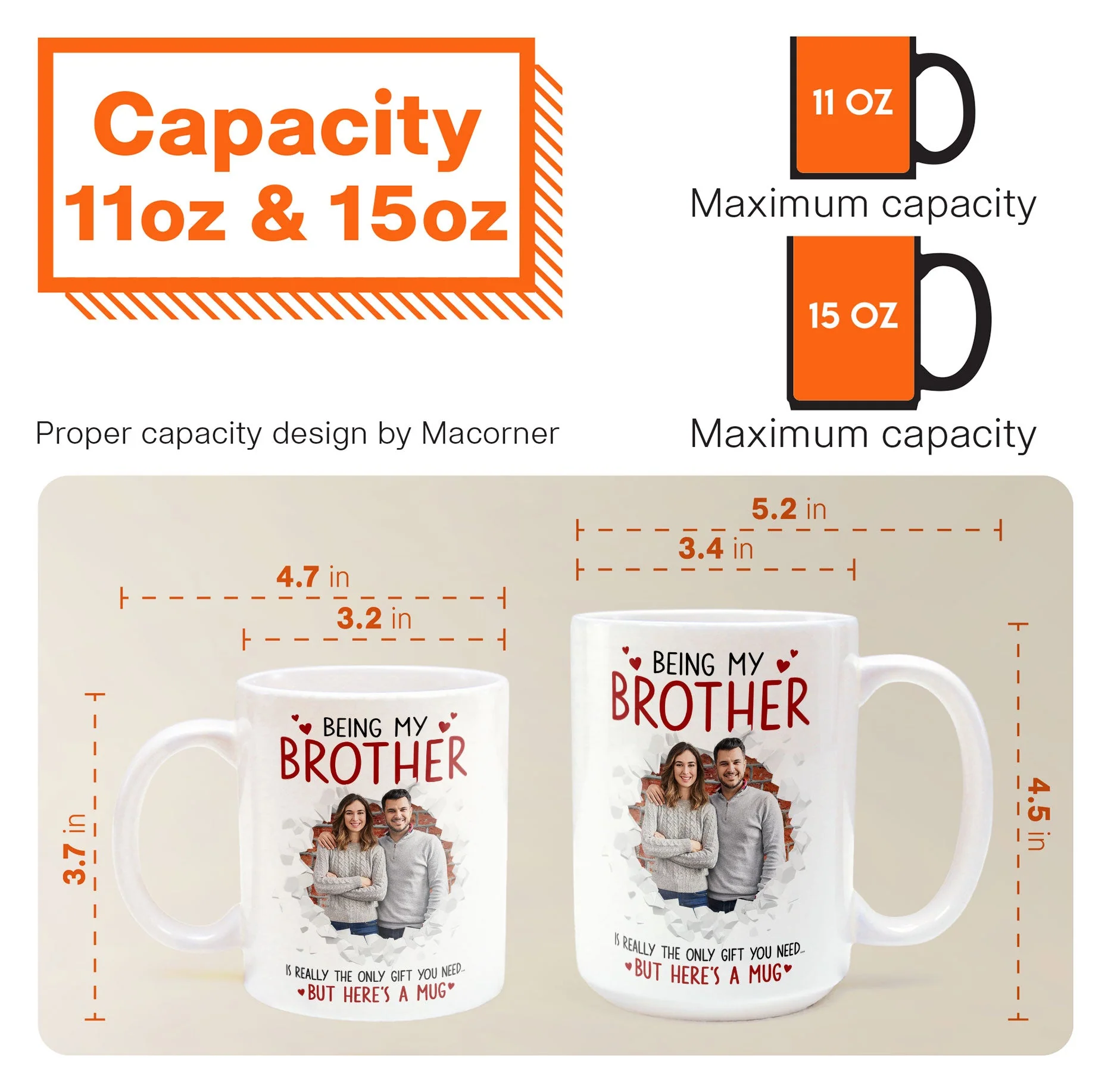 Being My Brother Is Really The Only Gift You Need - Personalized Photo Funny Mug - Image 8