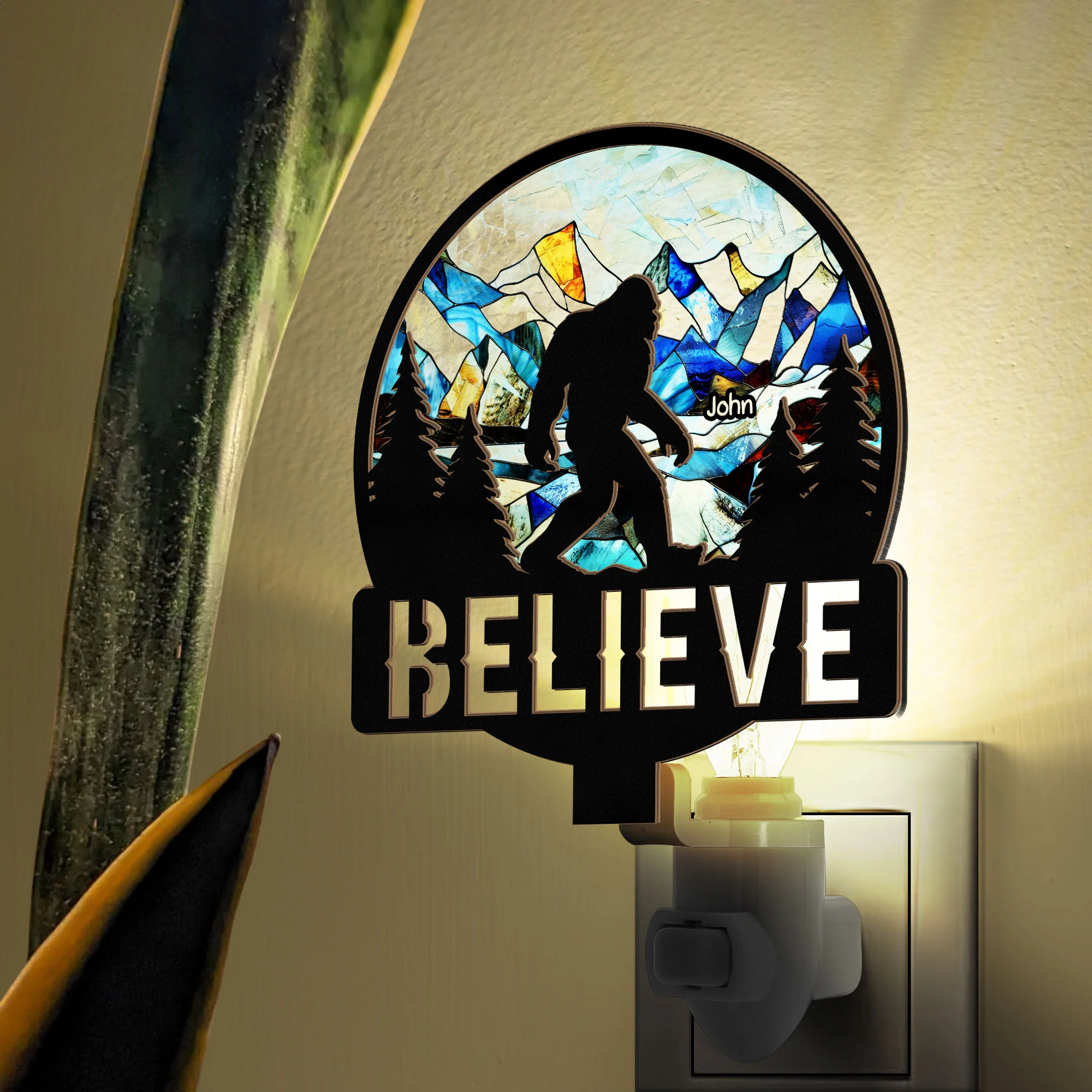 Believe - Personalized Wood And Acrylic Night Light - Image 4