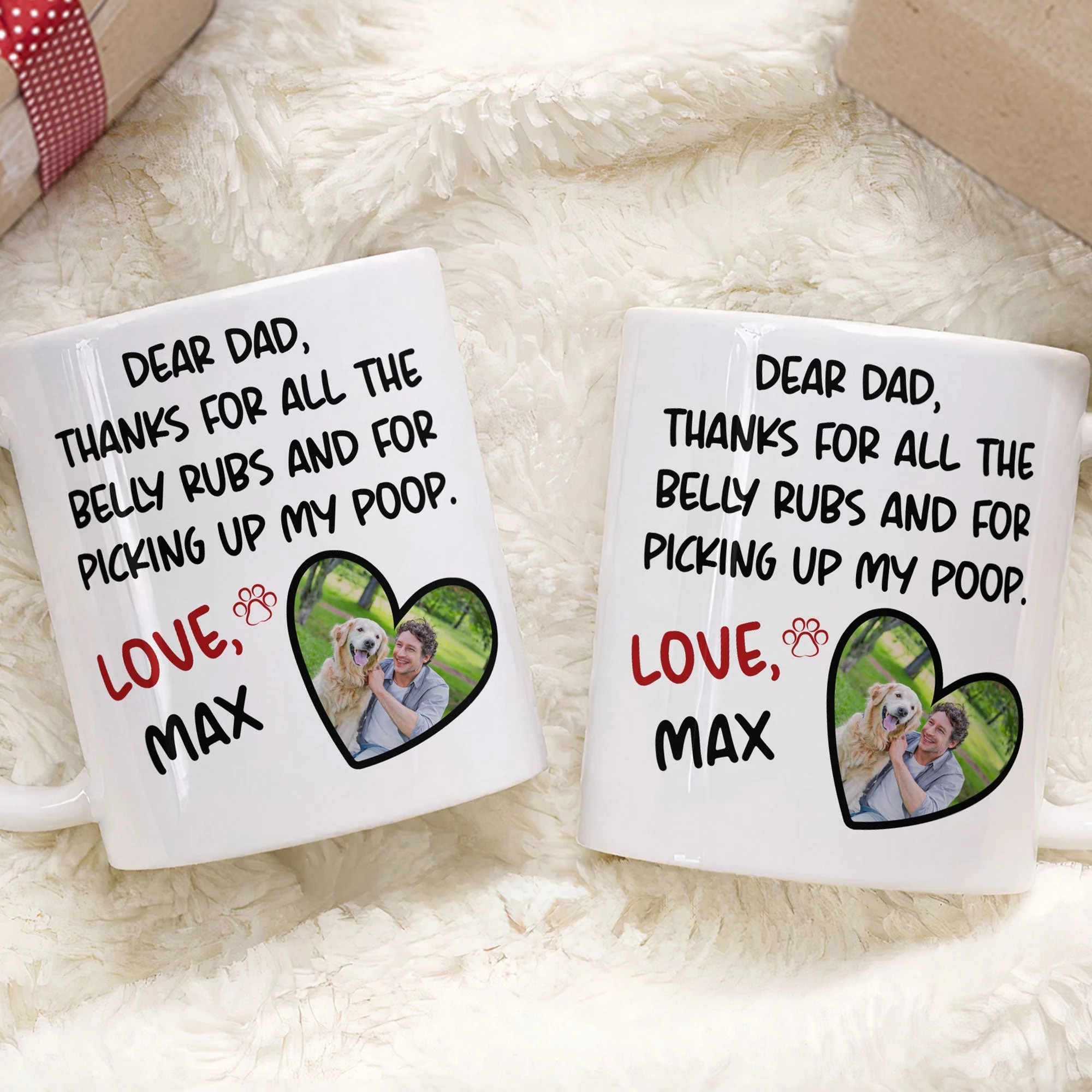 Belly Rubs And Picking Up Poop - Personalized Photo Mug - Image 2