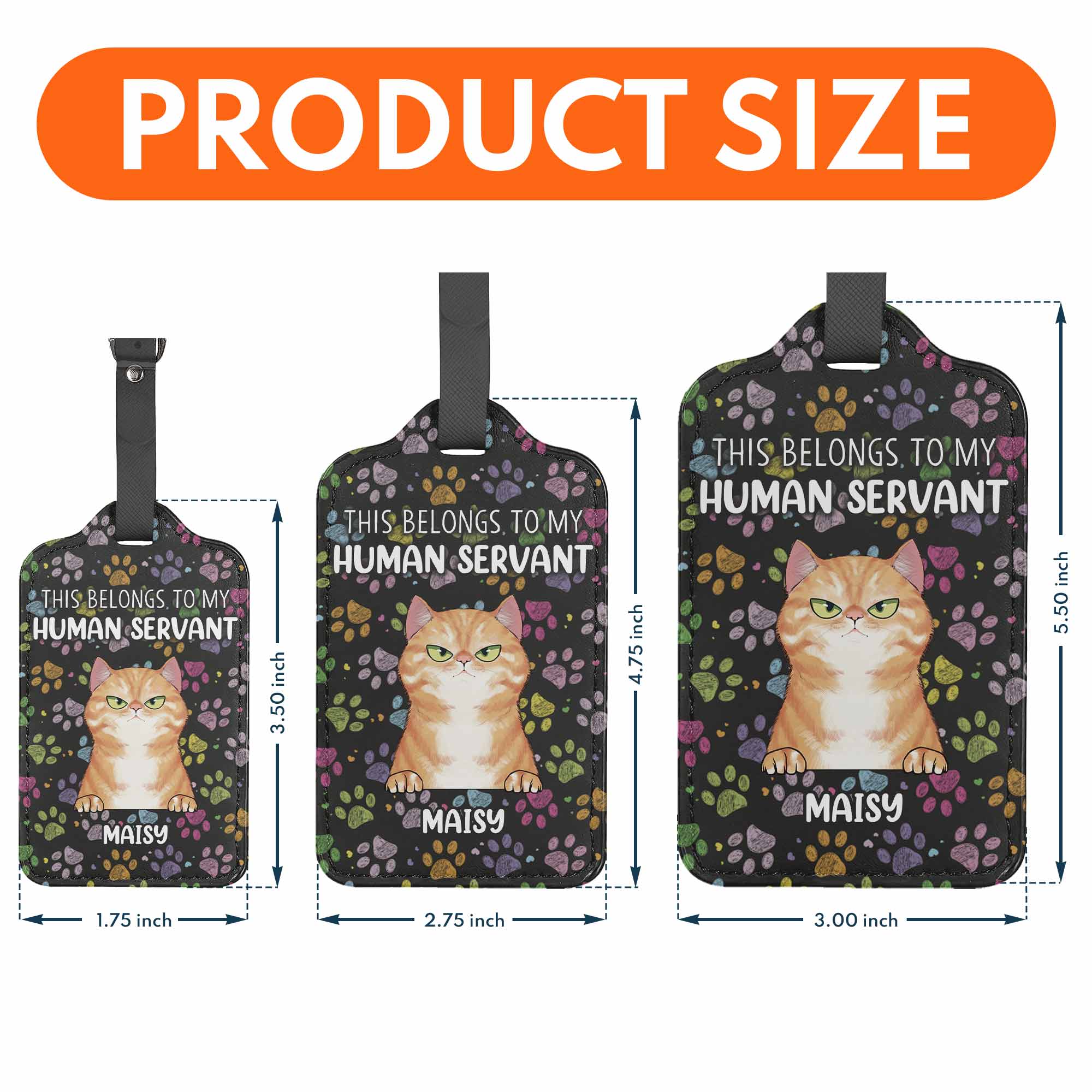 Belongs To My Human Servant - Personalized Luggage Tag - Image 3