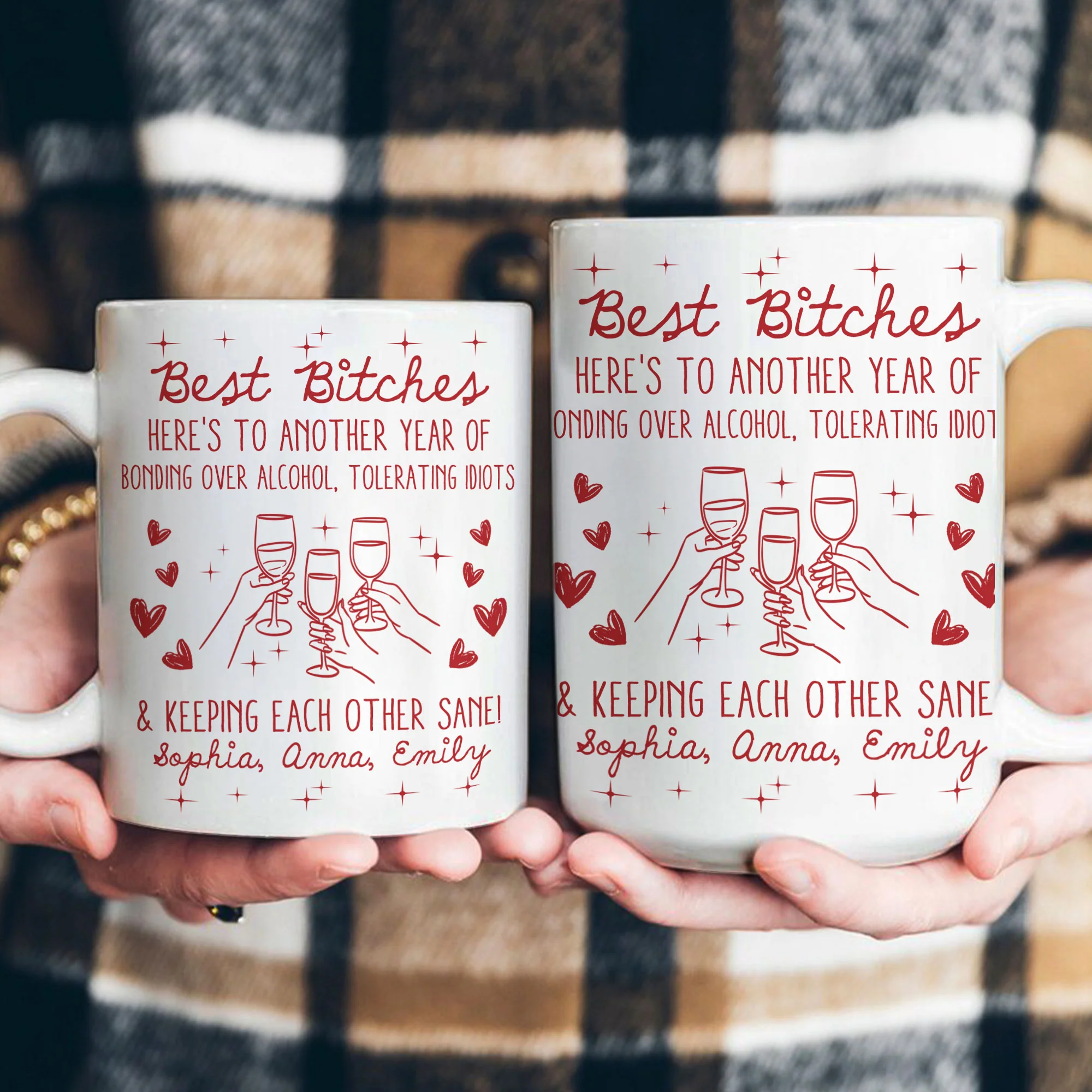 Best B*tches Here's To Another Year Of Us Laughing At Our Own Jokes - Personalized Mug - Image 3