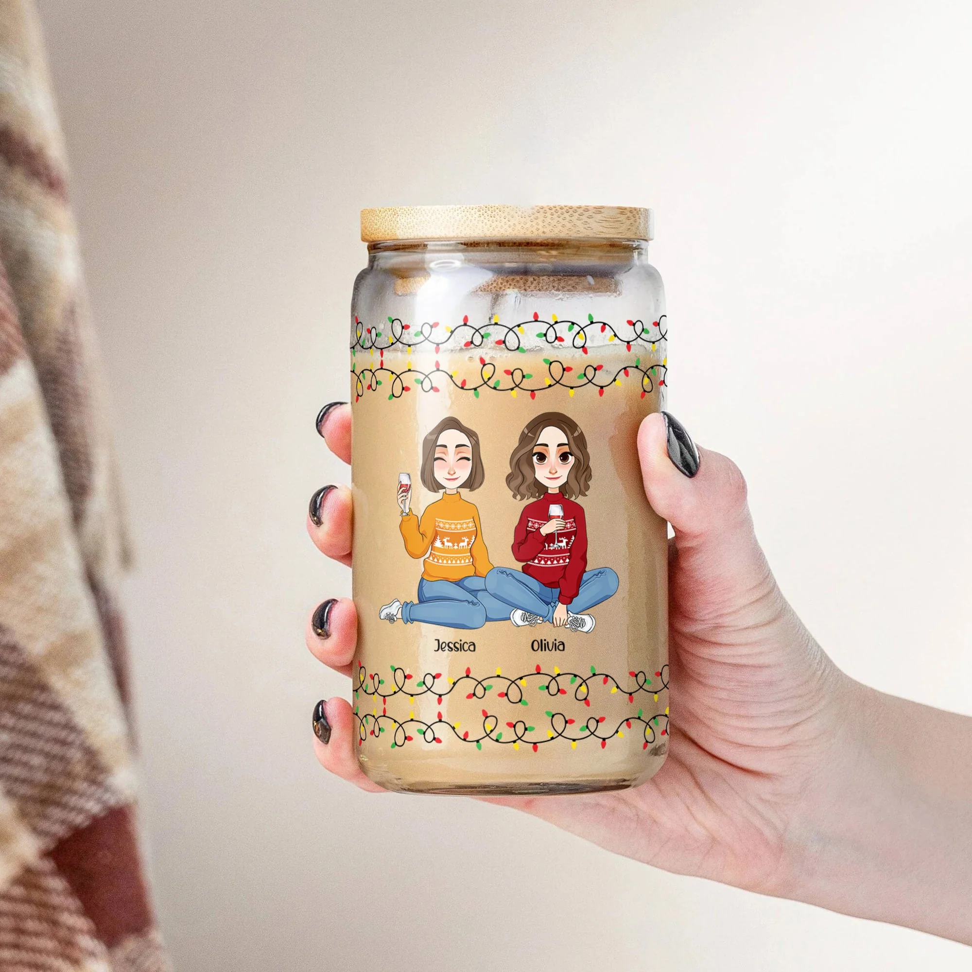 Best Bitches, Alcohol Tolerating, Bonding Over - Personalized Clear Glass Cup - Image 3