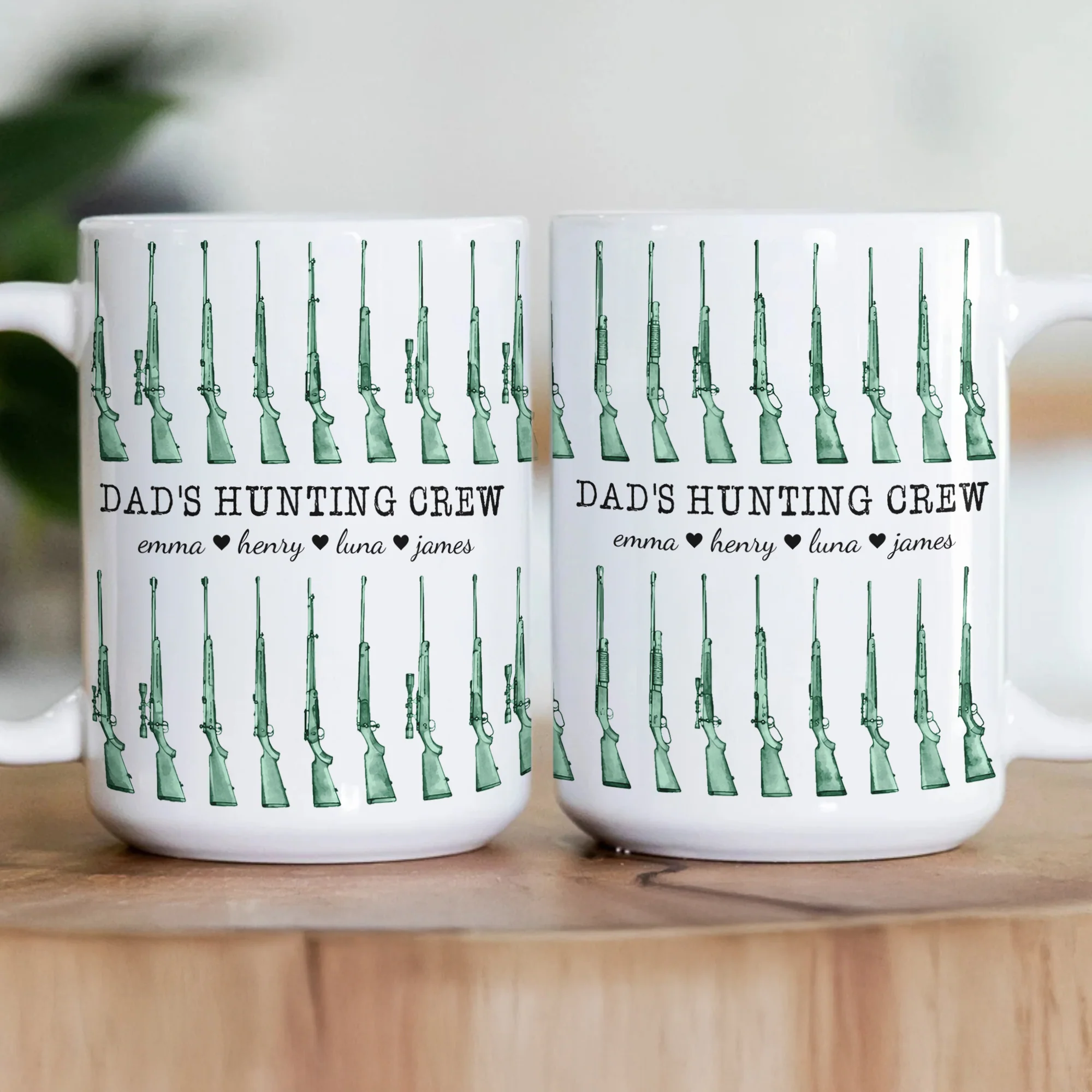 Best Buckin' Dad Ever Custom Kids Names Father's Day Gifts - Personalized Mug - Image 4