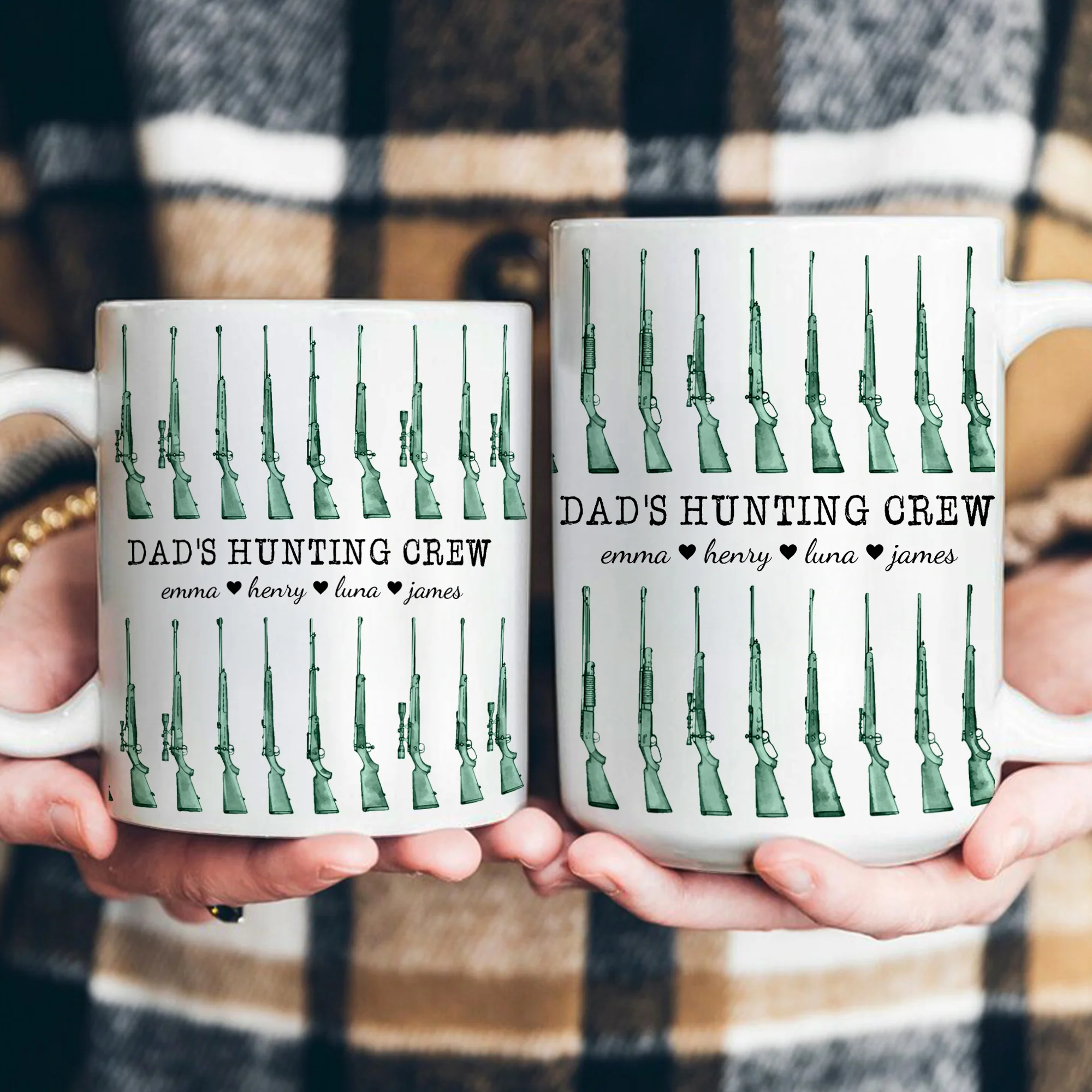 Best Buckin' Dad Ever Custom Kids Names Father's Day Gifts - Personalized Mug - Image 5