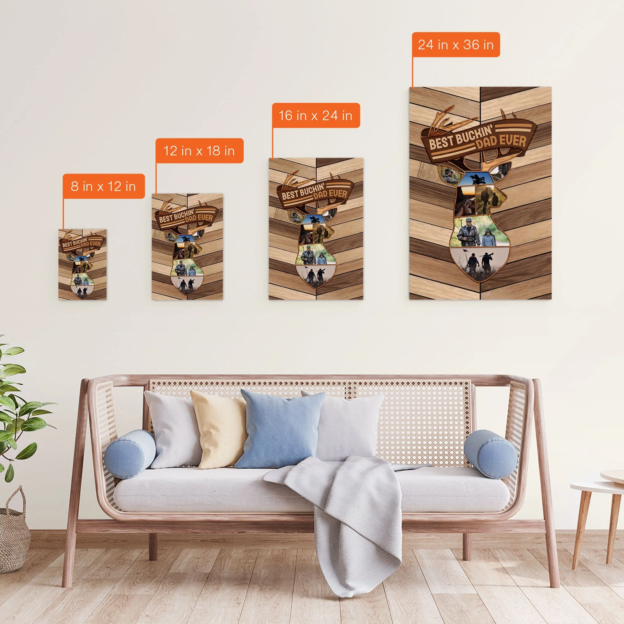 Best Buckin' Dad Ever - Personalized Photo Wrapped Canvas - Image 8