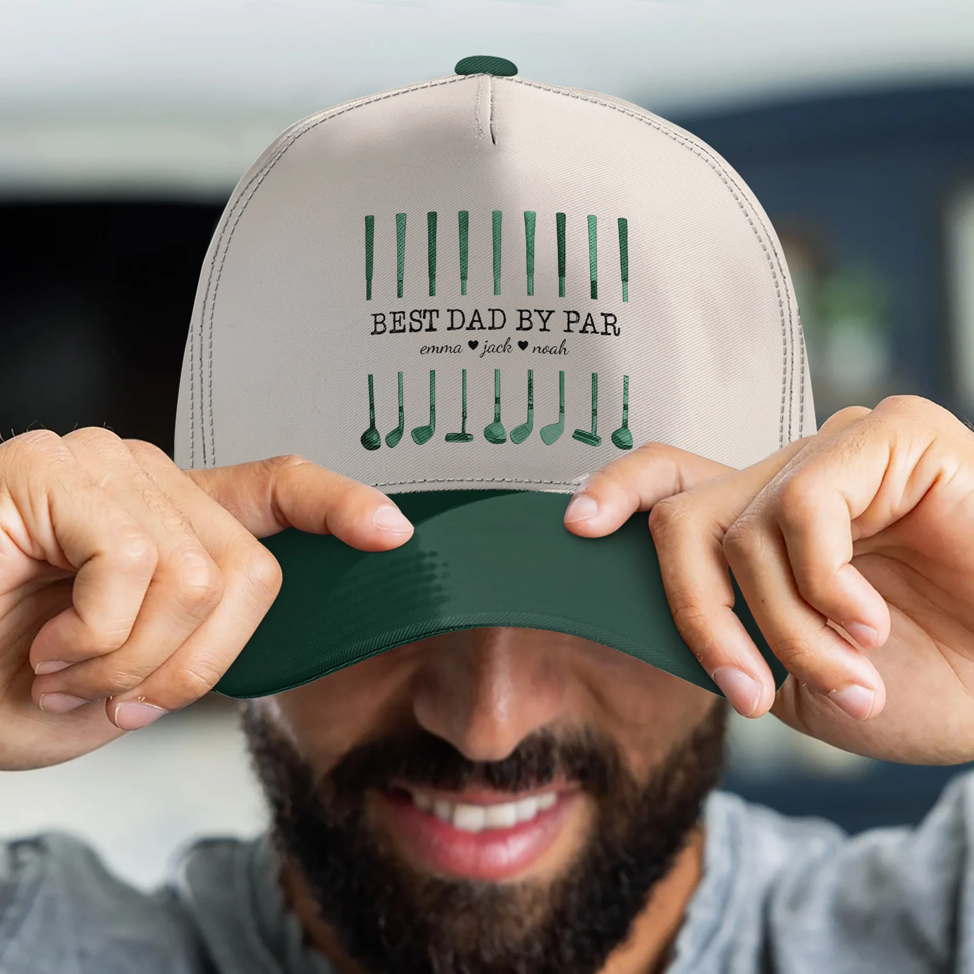 Best Dad By Par Custom Name Golf Dad Father's Day Gift For Dad, Husband - Personalized Classic Cap - Image 5
