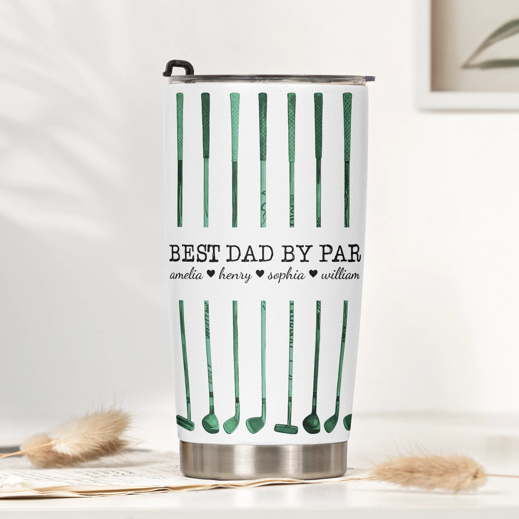 Best Dad By Par Custom Name Golf Dad Father's Day Gift For Dad, Husband - Personalized Tumbler Cup - Image 2
