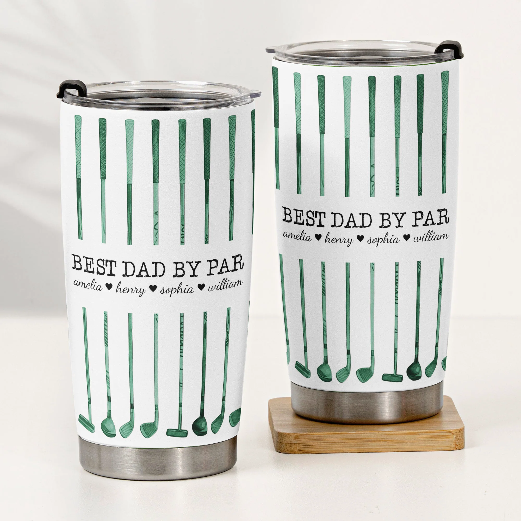 Best Dad By Par Custom Name Golf Dad Father's Day Gift For Dad, Husband - Personalized Tumbler Cup - Image 3