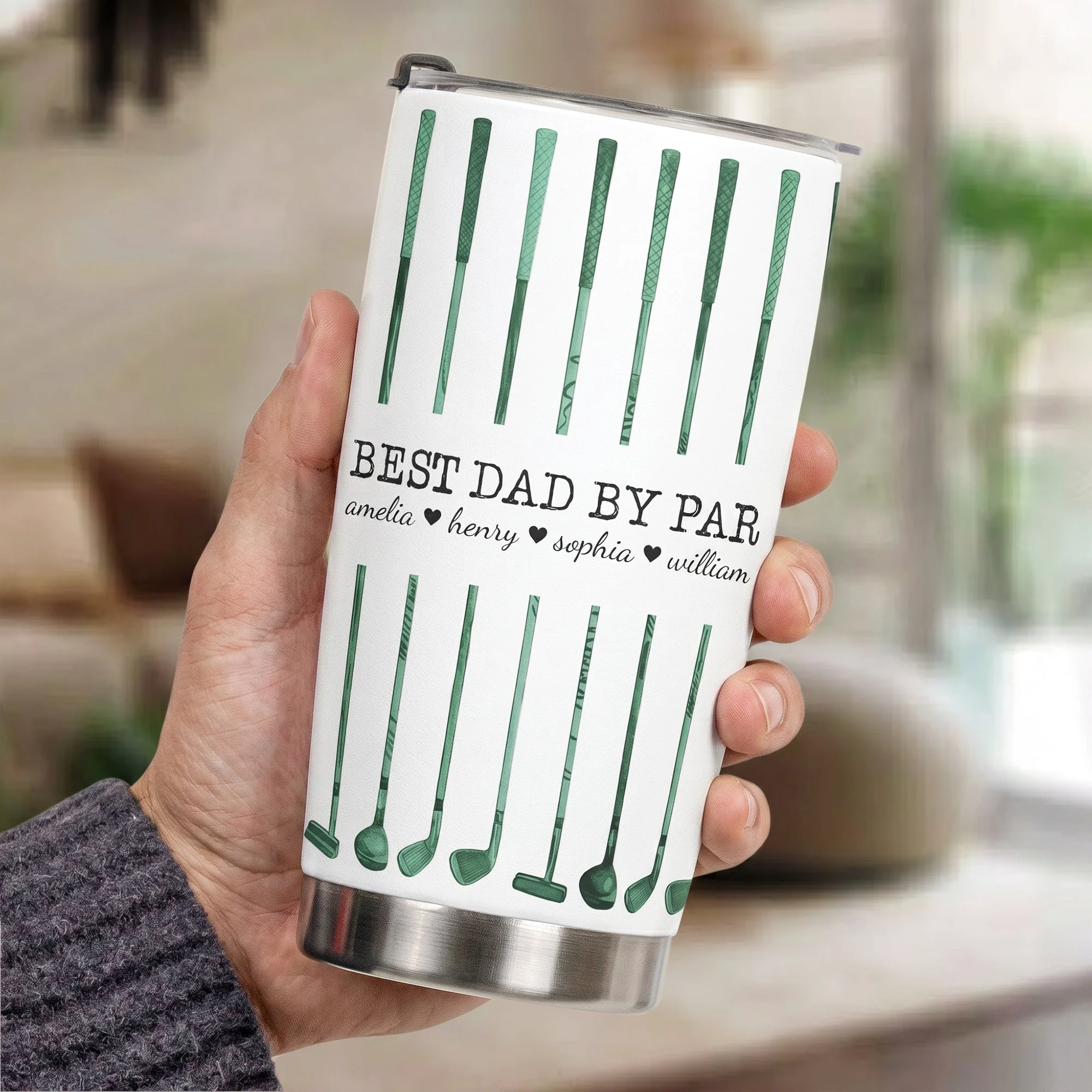 Best Dad By Par Custom Name Golf Dad Father's Day Gift For Dad, Husband - Personalized Tumbler Cup - Image 4