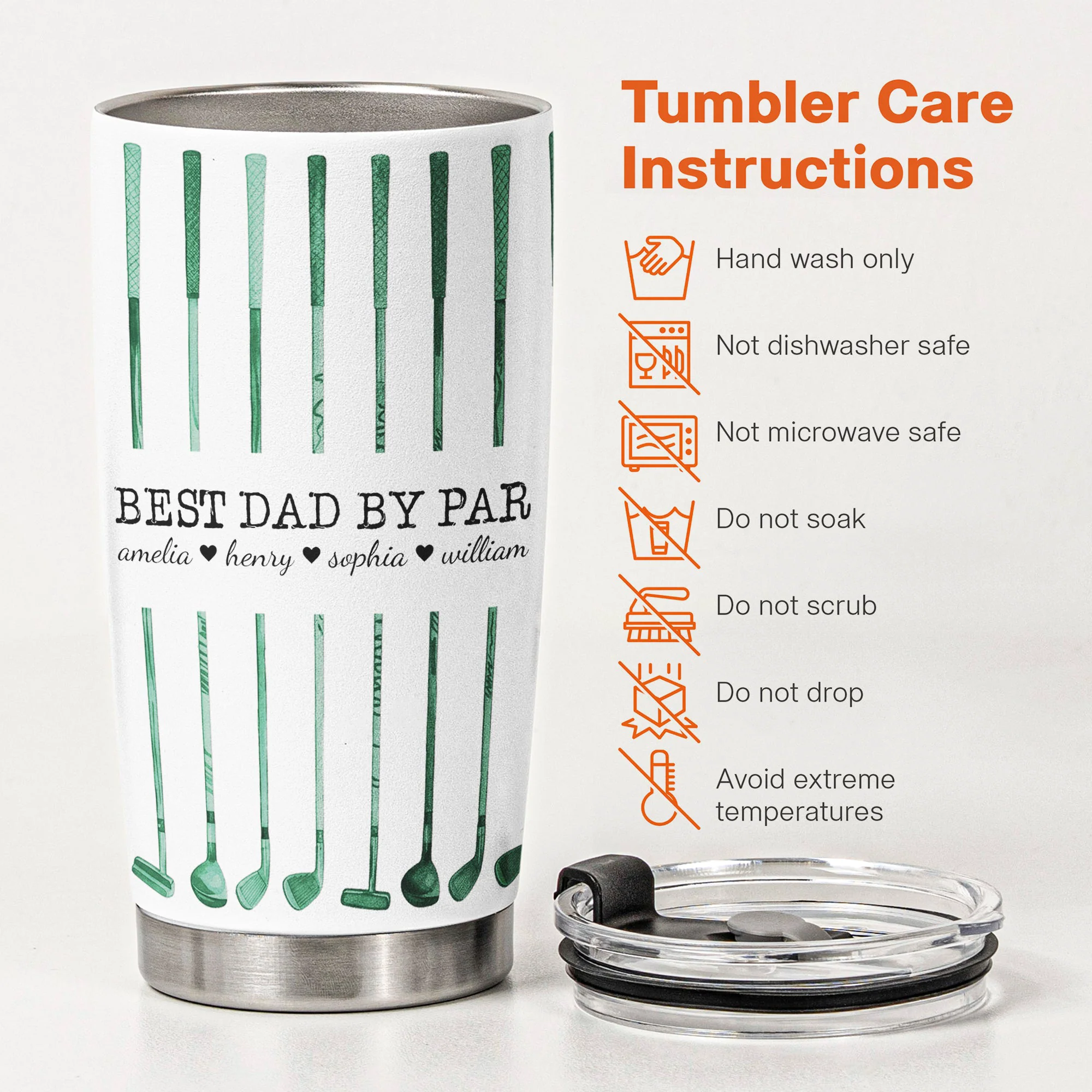 Best Dad By Par Custom Name Golf Dad Father's Day Gift For Dad, Husband - Personalized Tumbler Cup - Image 5