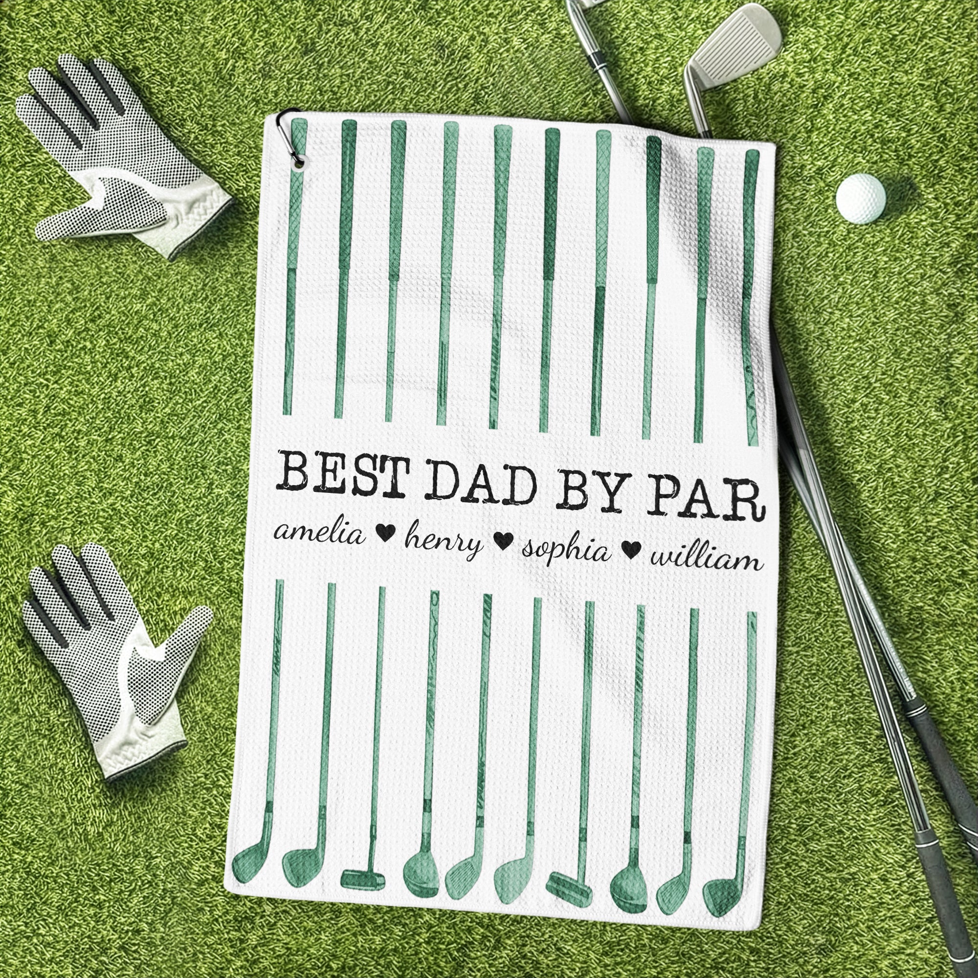 Best Dad By Par Custom Name Golf Dad Father's Day Gift - Personalized Golf Towel - Image 2