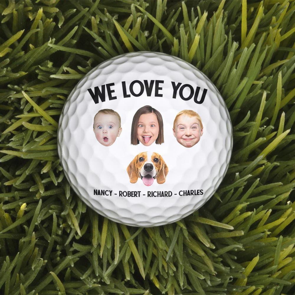 Best Dad By Par Grandpa Papa Husband Golf Gift - Personalized Photo Golf Ball - Image 5