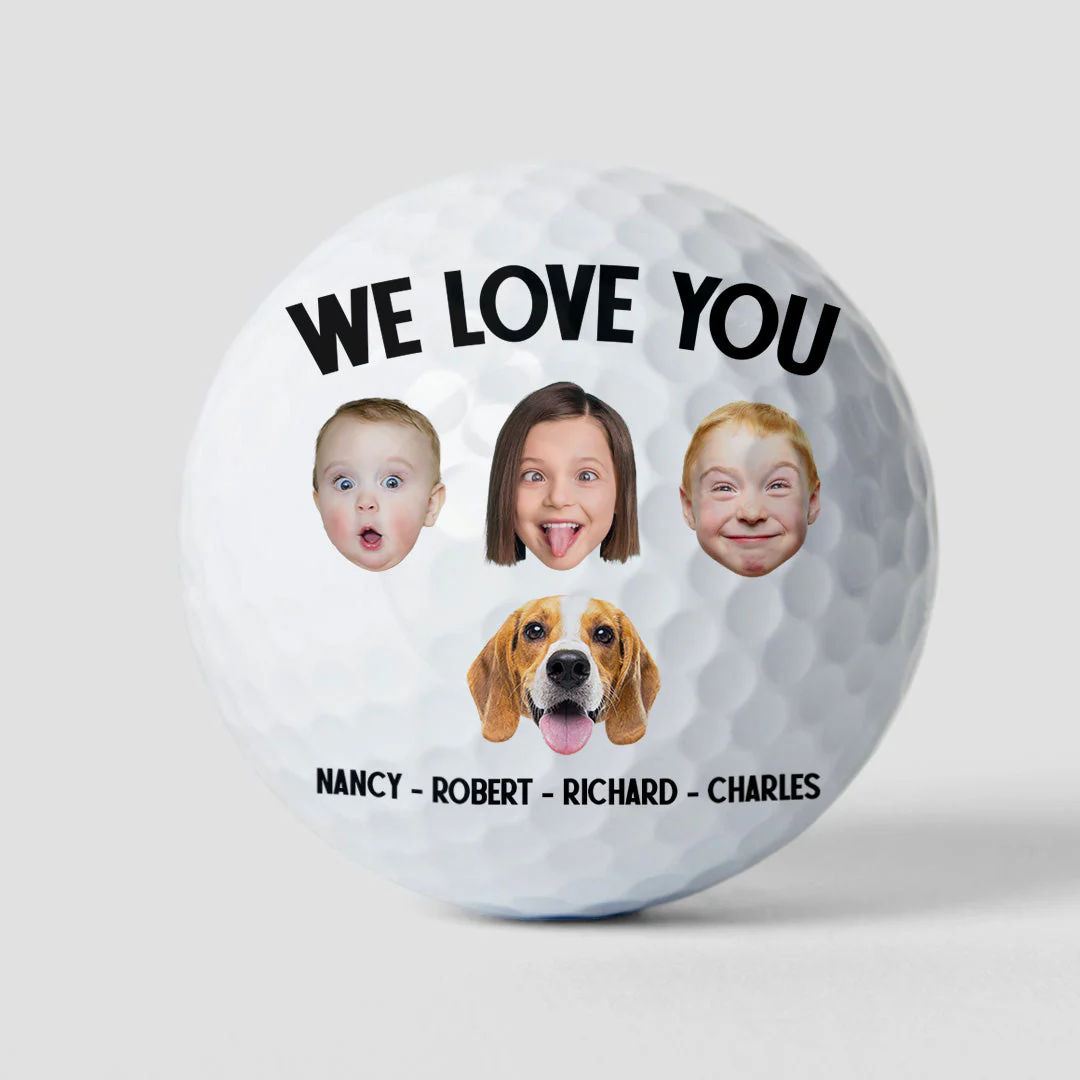 Best Dad By Par Grandpa Papa Husband Golf Gift - Personalized Photo Golf Ball - Image 7