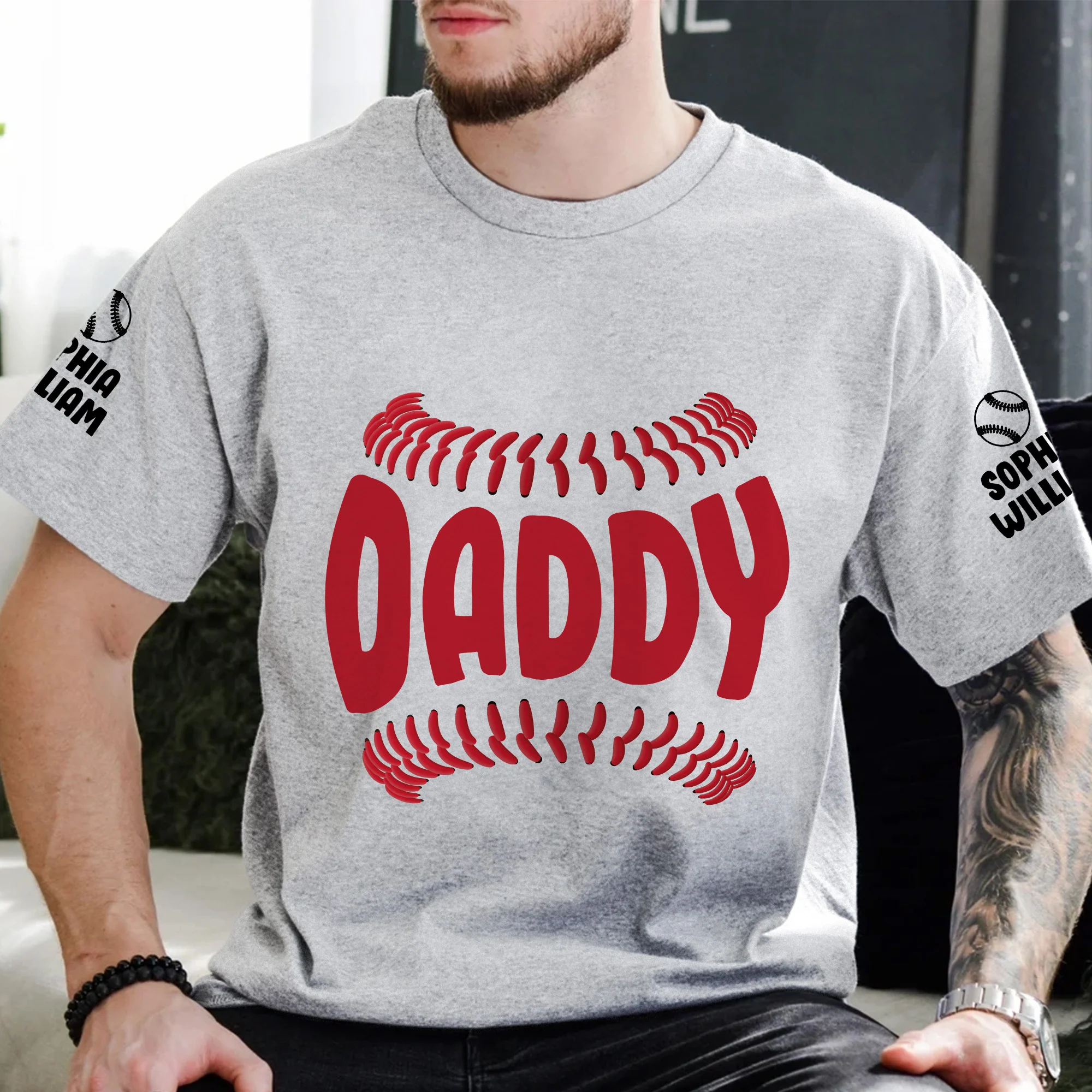 Best Dad Ever Baseball Design - Personalized Shirt - Image 3