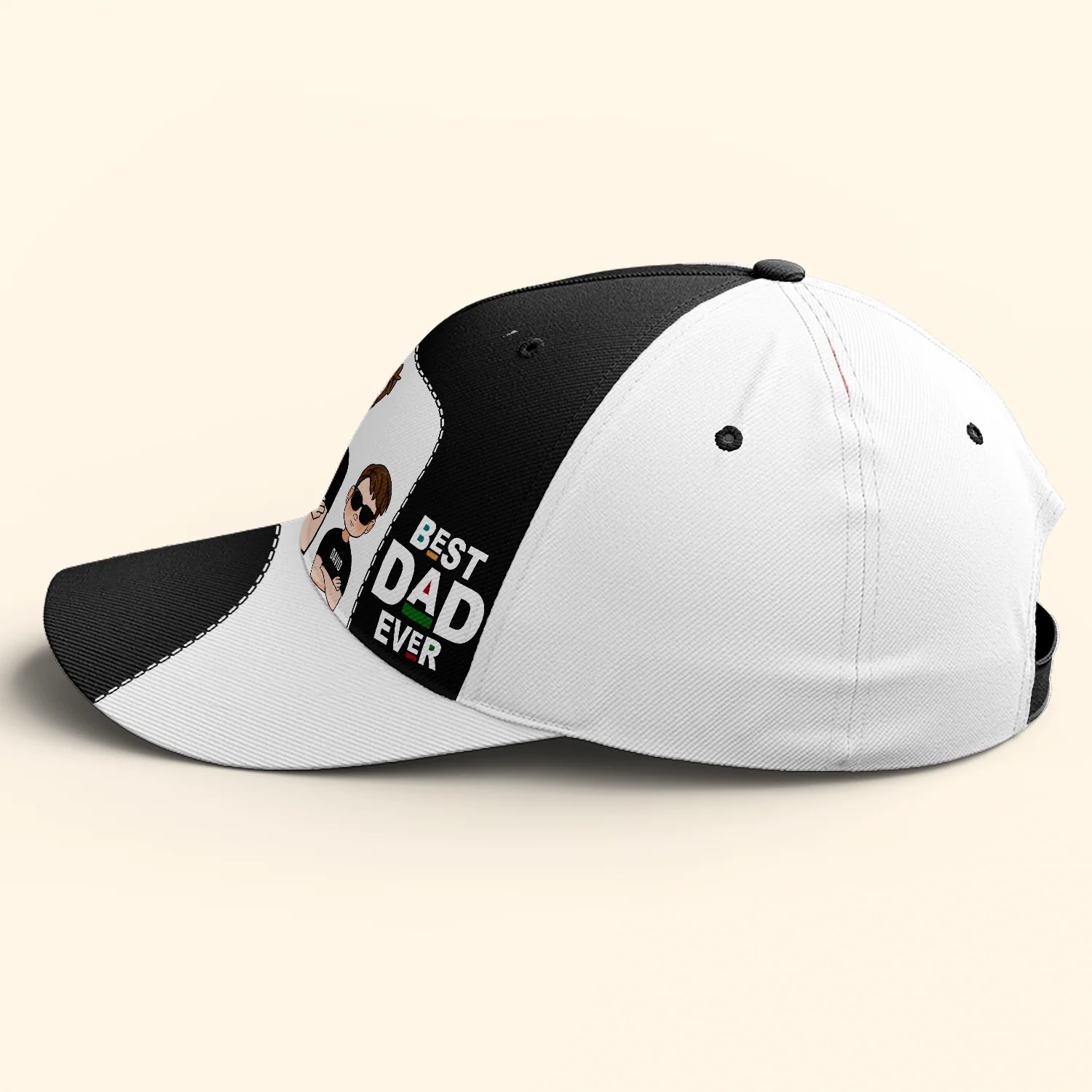 Best Dad Ever Cartoon Version - Personalized Classic Cap - Image 2