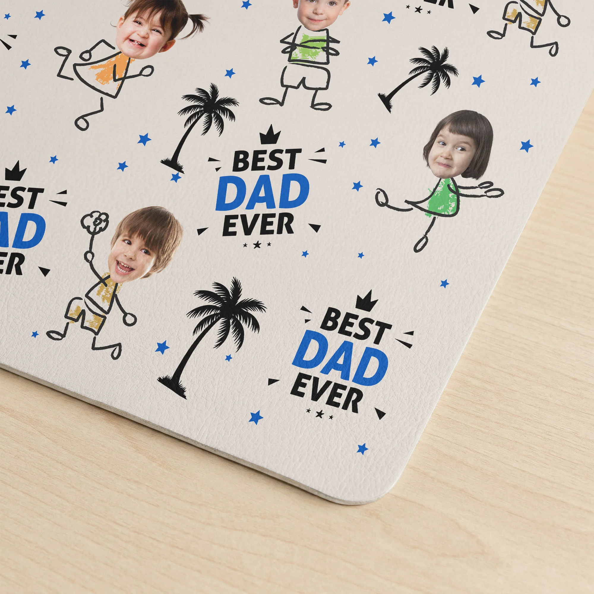 Best Dad Ever Custom Kid Face Father's Day Gift For Dad, Husband - Personalized Desk Mat - Image 5