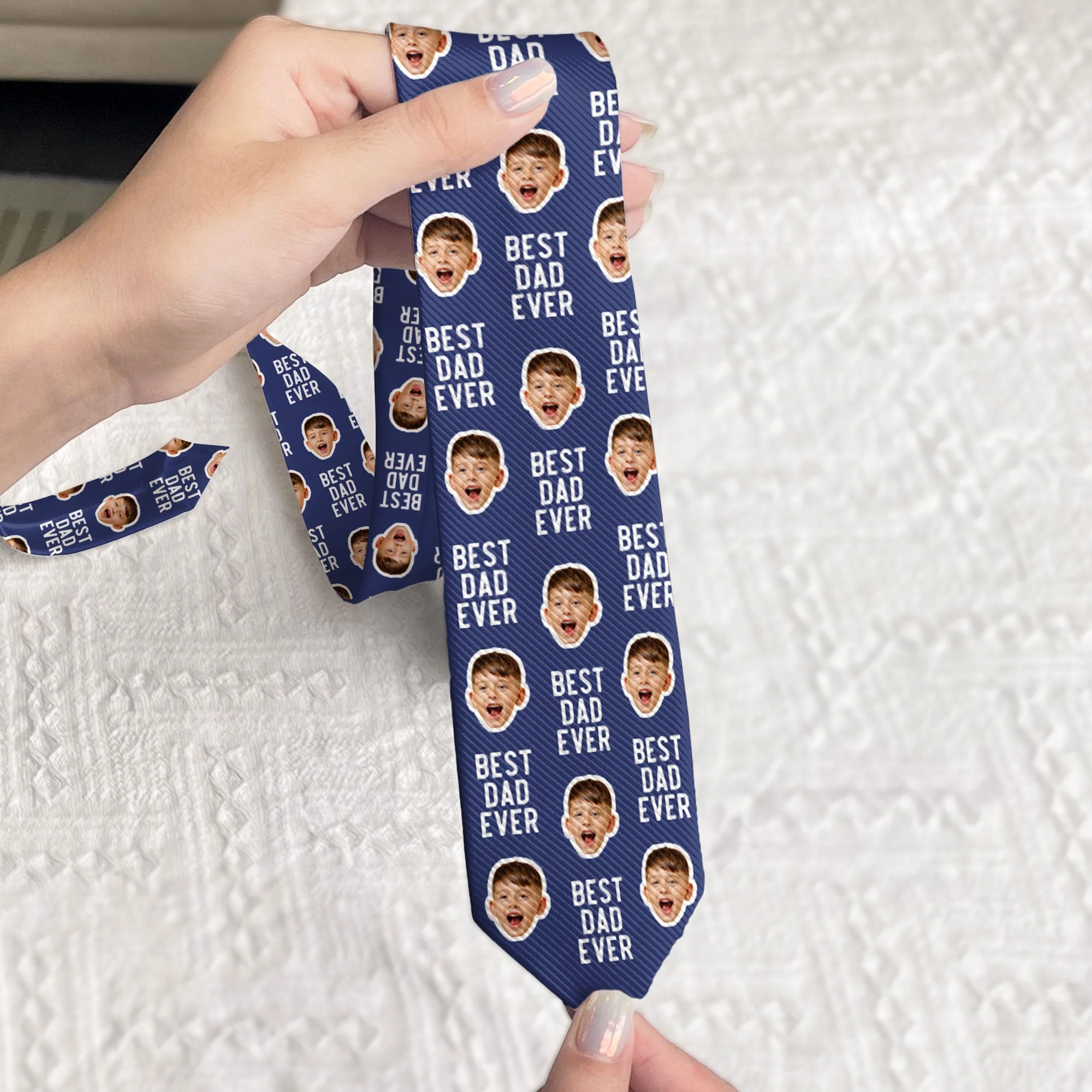 Best Dad Ever Custom Kid Face Photo - Custom Photo Tie - Image 2