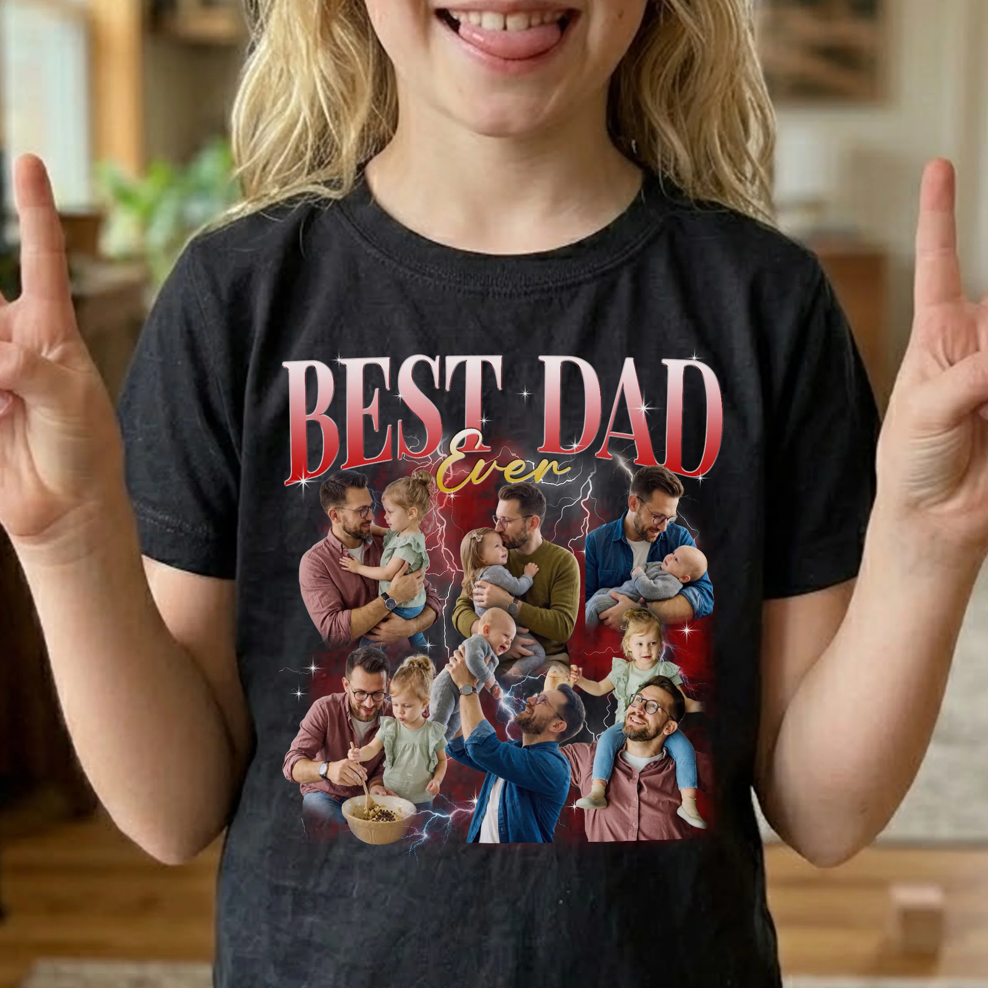 Best Dad Ever Custom Photo - Personalized Shirt - Image 4