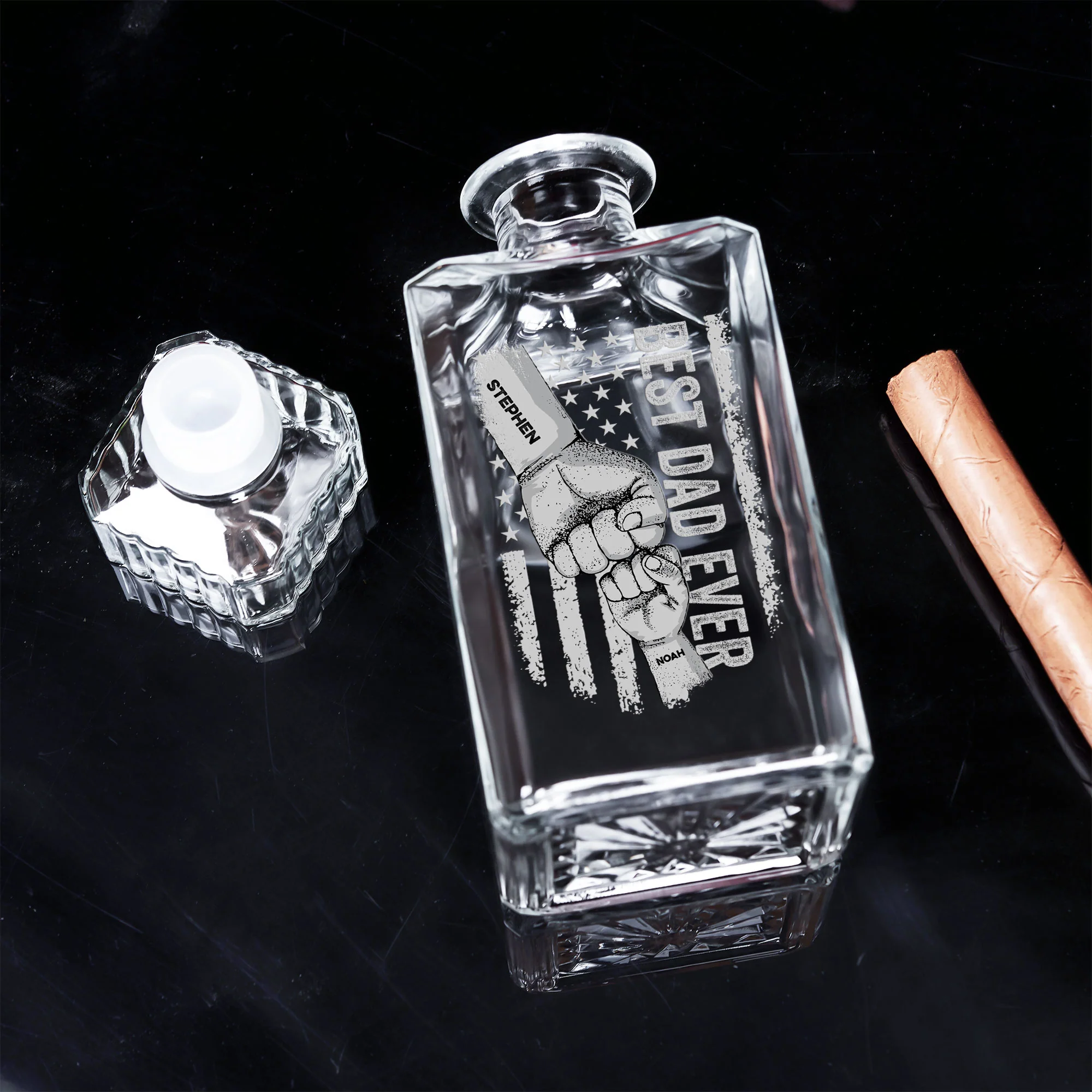 Best Dad Ever - Father's Day Gifts For Dad, Papa, Step-Dad - Custom Decanter - Image 3
