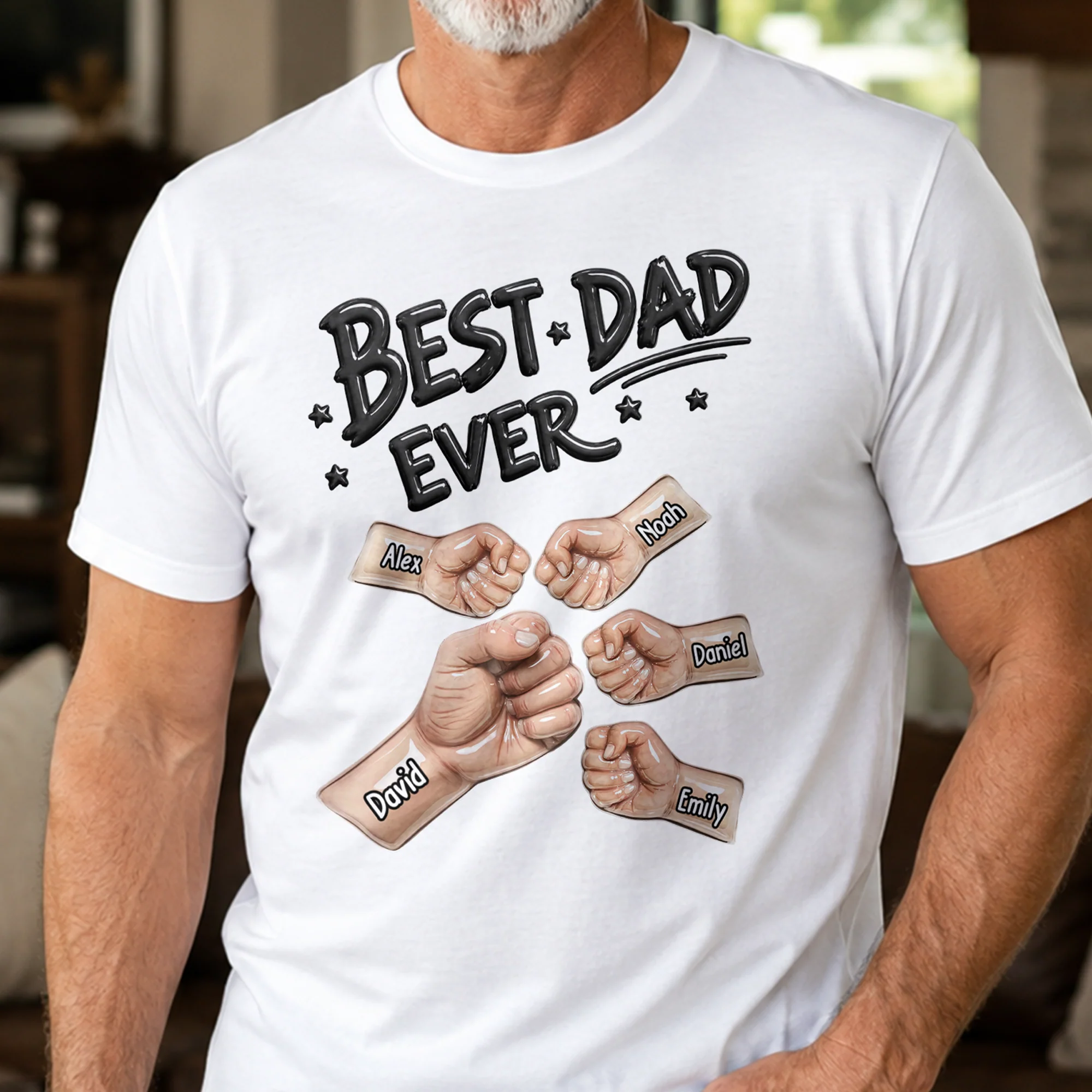 Best Dad Ever Fist Bump New Version Father's Day Gift For Husband, Dad - Personalized Shirt