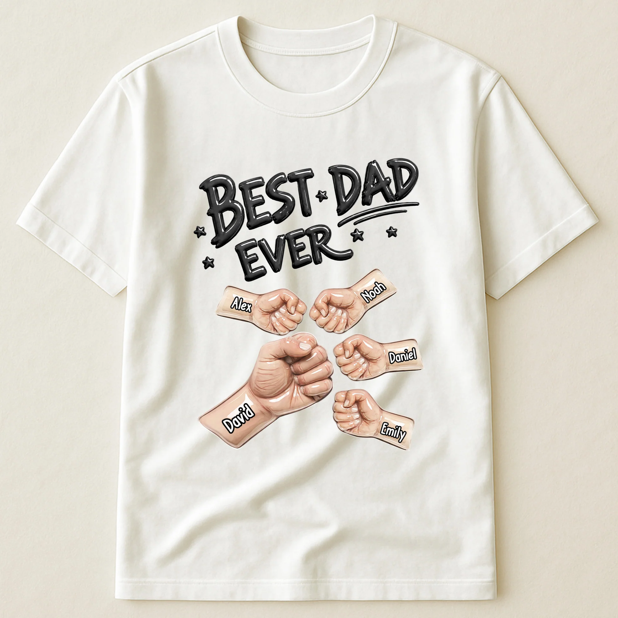 Best Dad Ever Fist Bump New Version Father's Day Gift For Husband, Dad - Personalized Shirt - Image 2