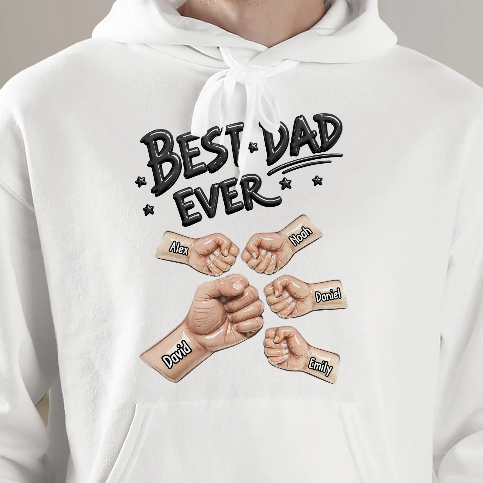 Best Dad Ever Fist Bump New Version Father's Day Gift For Husband, Dad - Personalized Shirt - Image 6