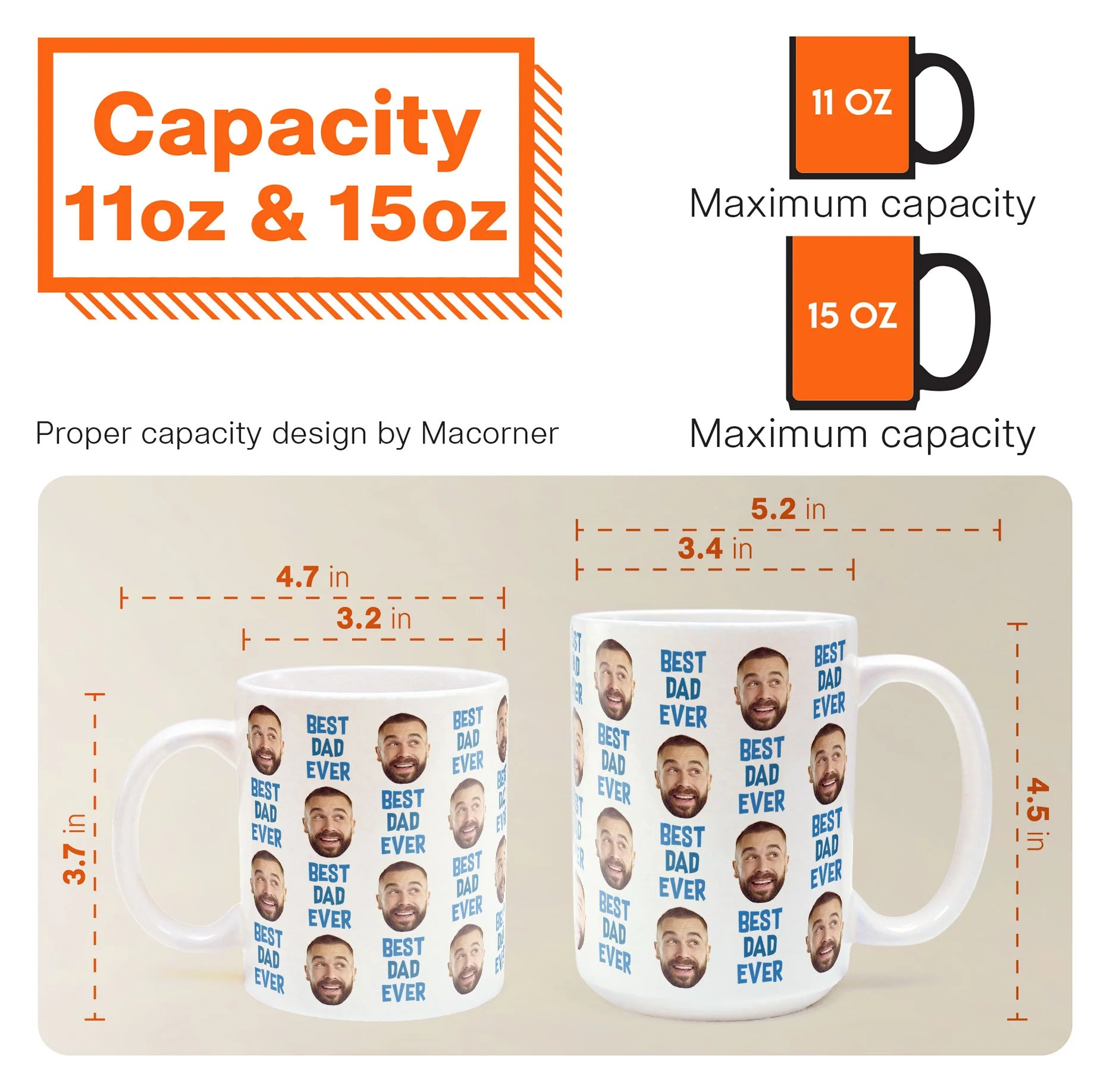Best Dad Ever Gift For Dad Custom Face - Personalized Photo Mug - Image 8