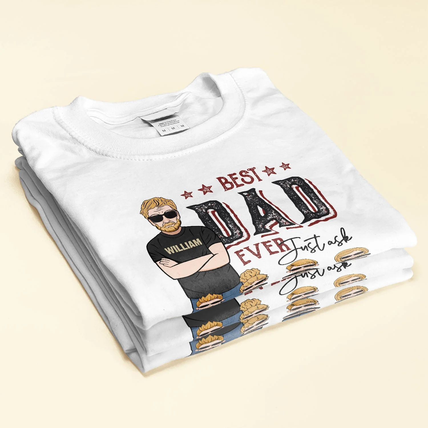Best Dad Ever Just Ask - Personalized Shirt - Father's Day Gift For Dad, Papa, Father - Family Standing - Image 2