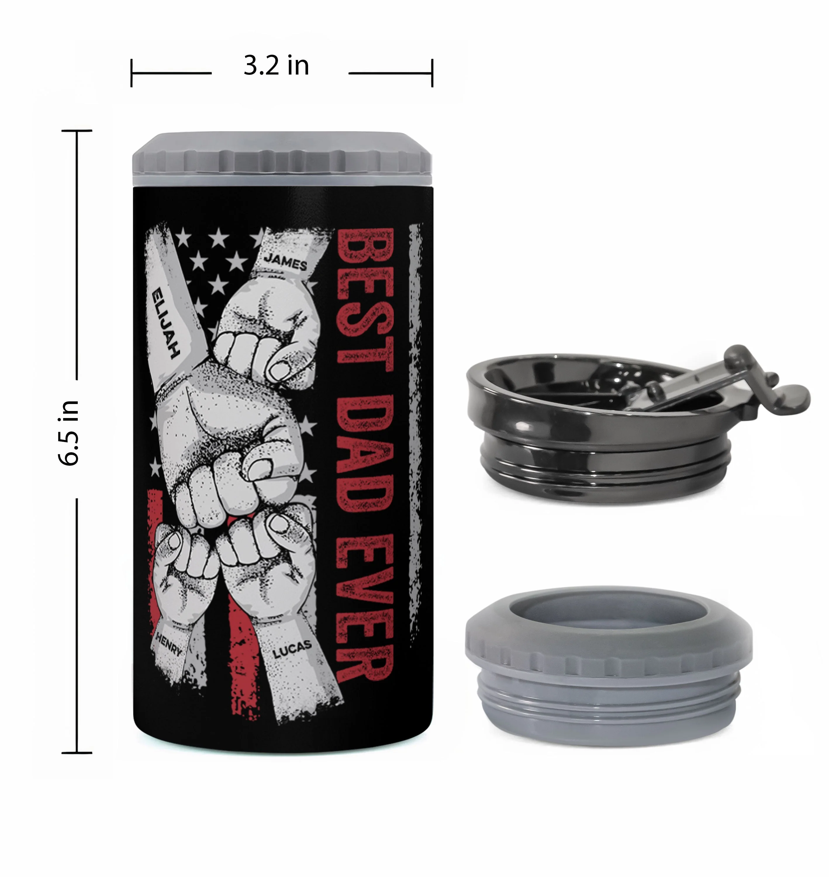 Best Dad Ever - Personalized Can Cooler - Image 4