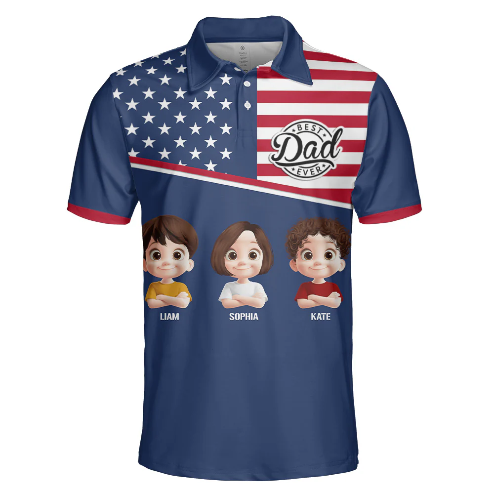 Best Dad Ever - Personalized Polo Shirt - Image 4