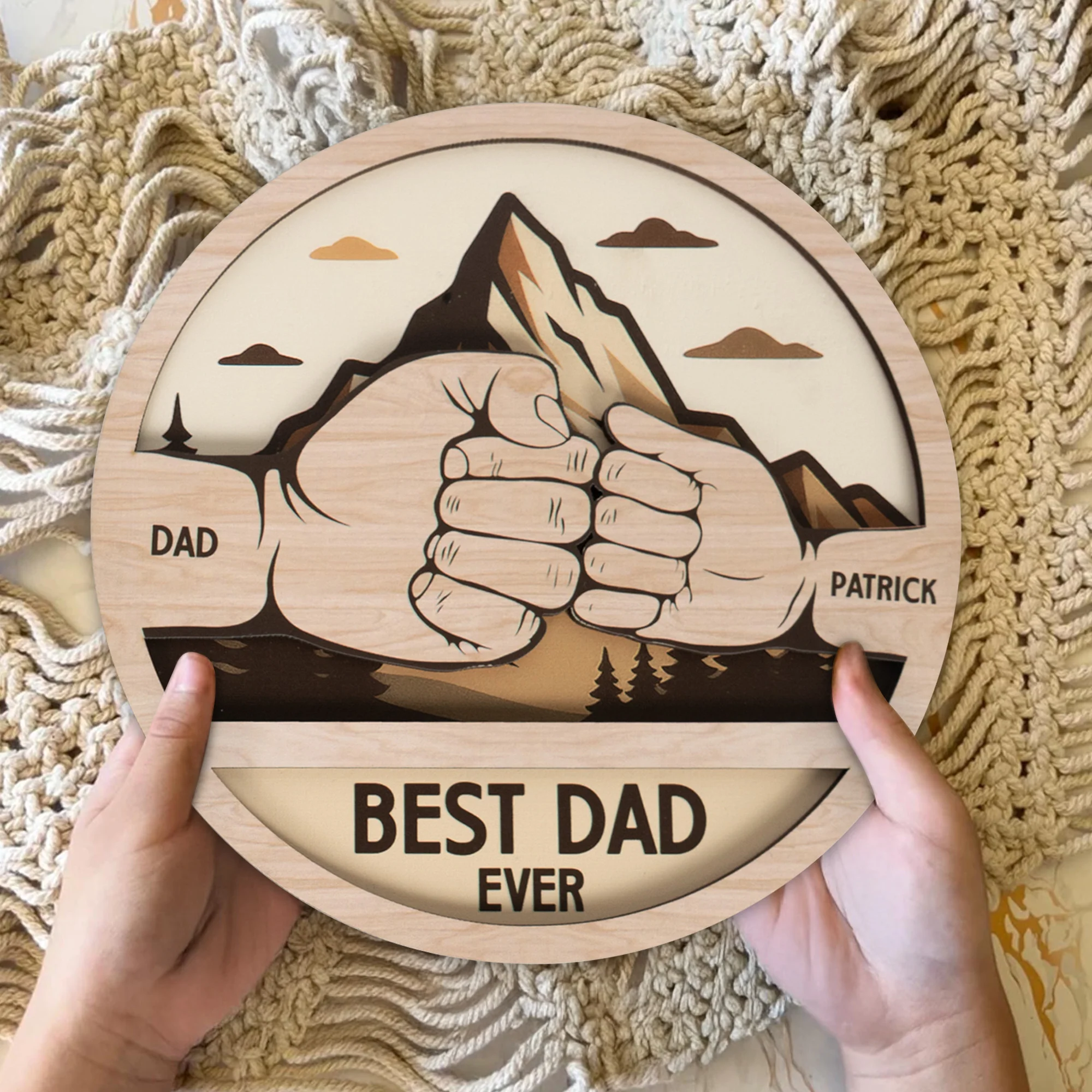 Best Dad Ever - Personalized Wooden Plaque - Image 3