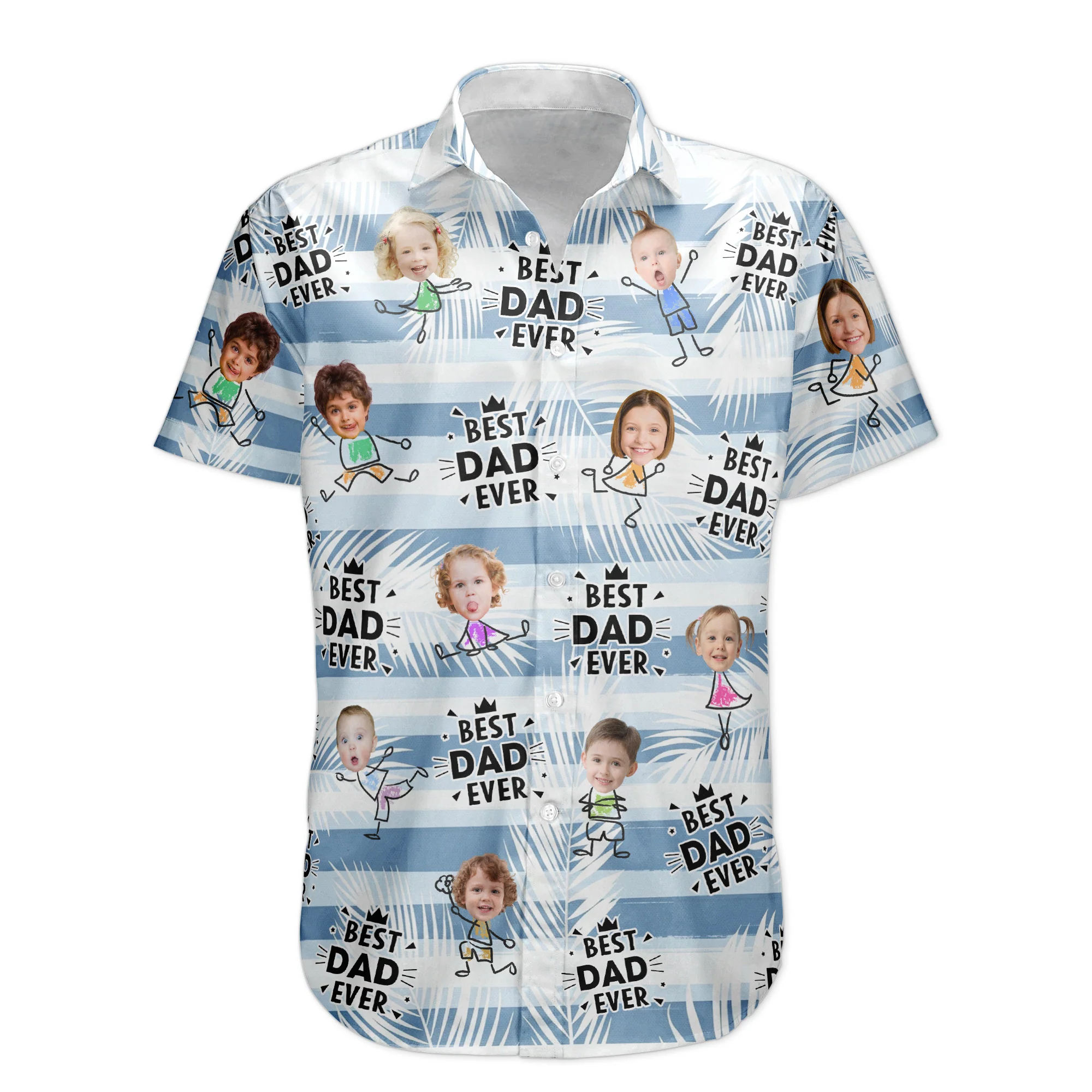 Best Dad Ever Striped Pattern Father's Day Gift For Dad, Husband - Personalized Hawaiian Shirt - Image 5